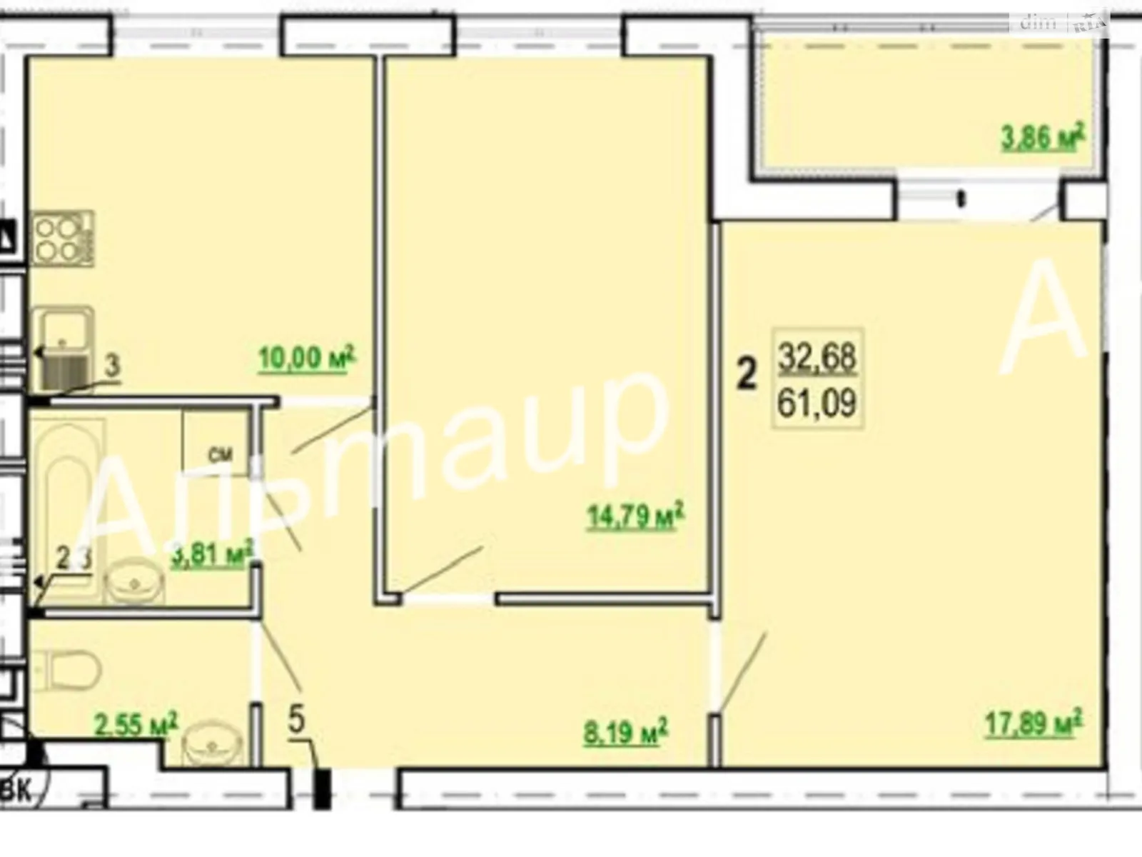 Продается 2-комнатная квартира 61.09 кв. м в Харькове, ул. Шевченко, 327 - фото 1