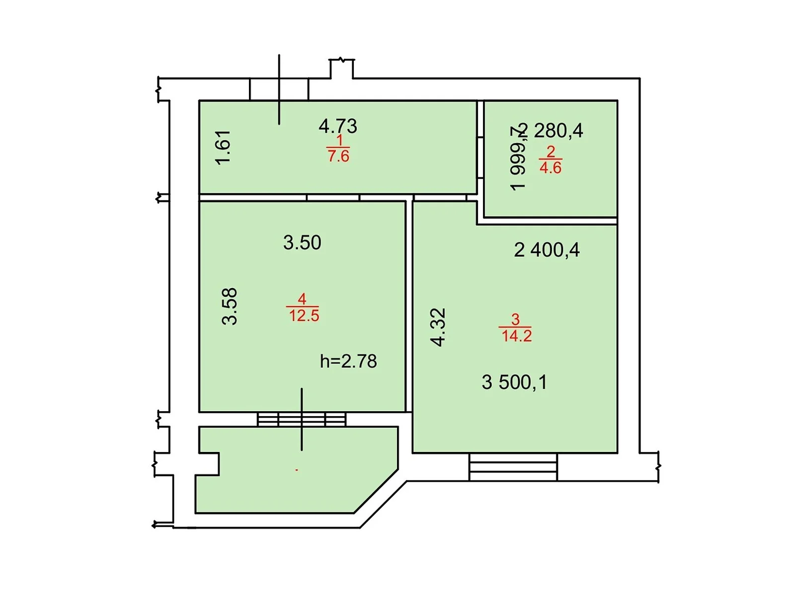 Продается 1-комнатная квартира 41.7 кв. м в Ирпене, цена: 45870 $