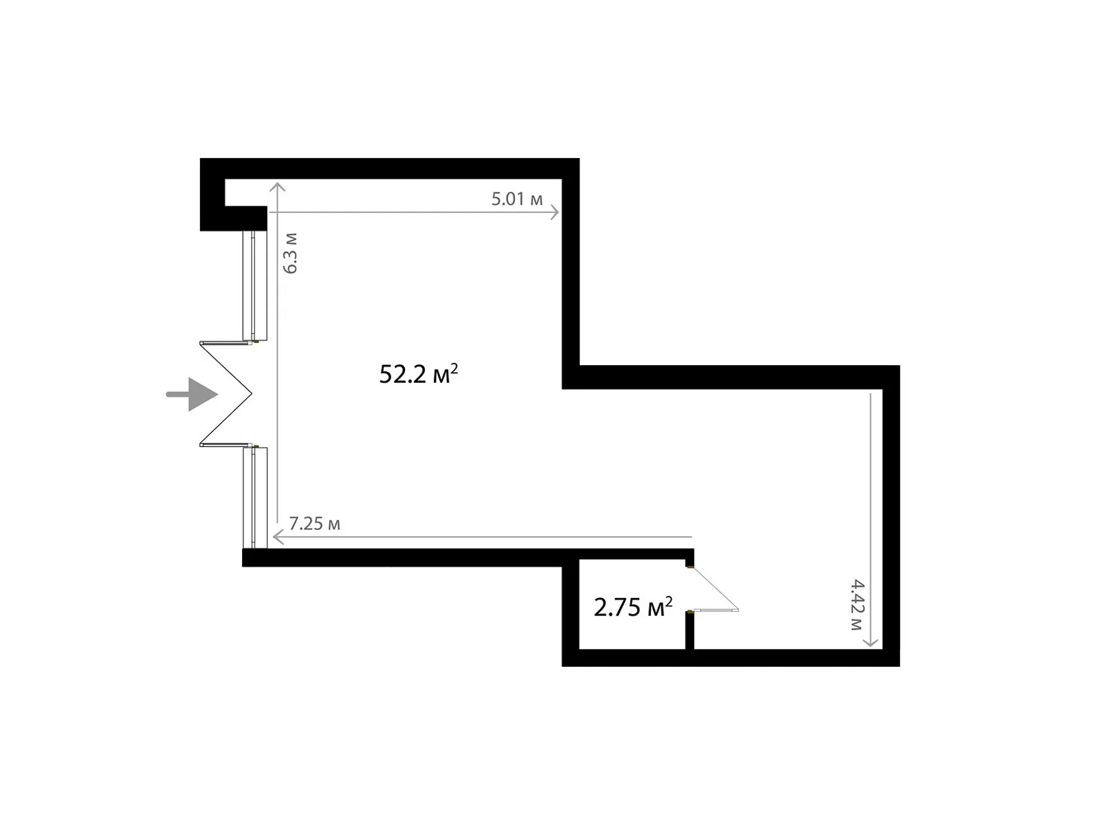 Продается 1-комнатная квартира 54.95 кв. м в Тячеве, ул. Олега Куцина, 30