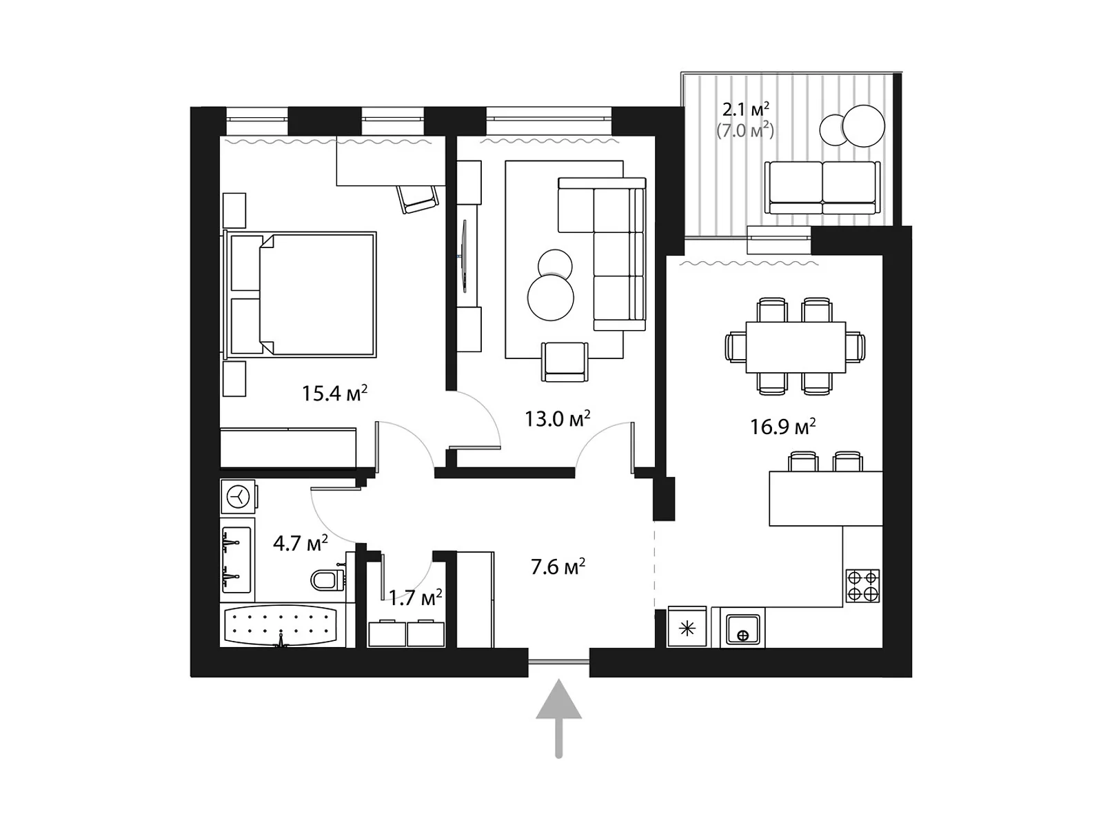 Продается 2-комнатная квартира 61.4 кв. м в Тячеве, ул. Олега Куцина, 30