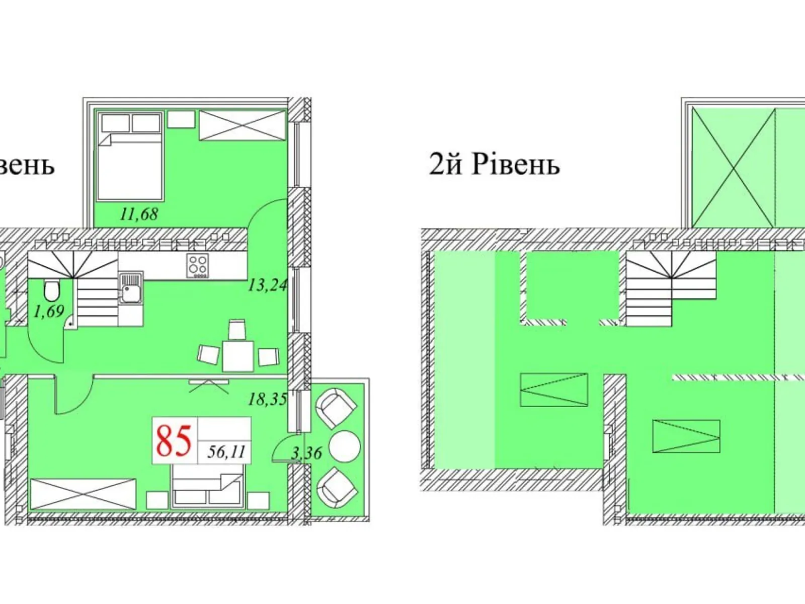 4-комнатная квартира 90 кв. м в Тернополе - фото 3
