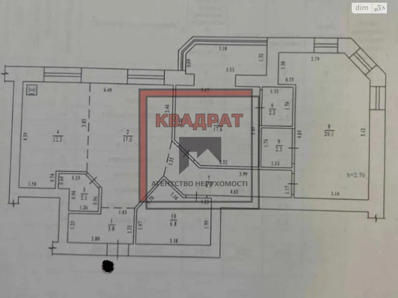 Продается 3-комнатная квартира 91.2 кв. м в Полтаве