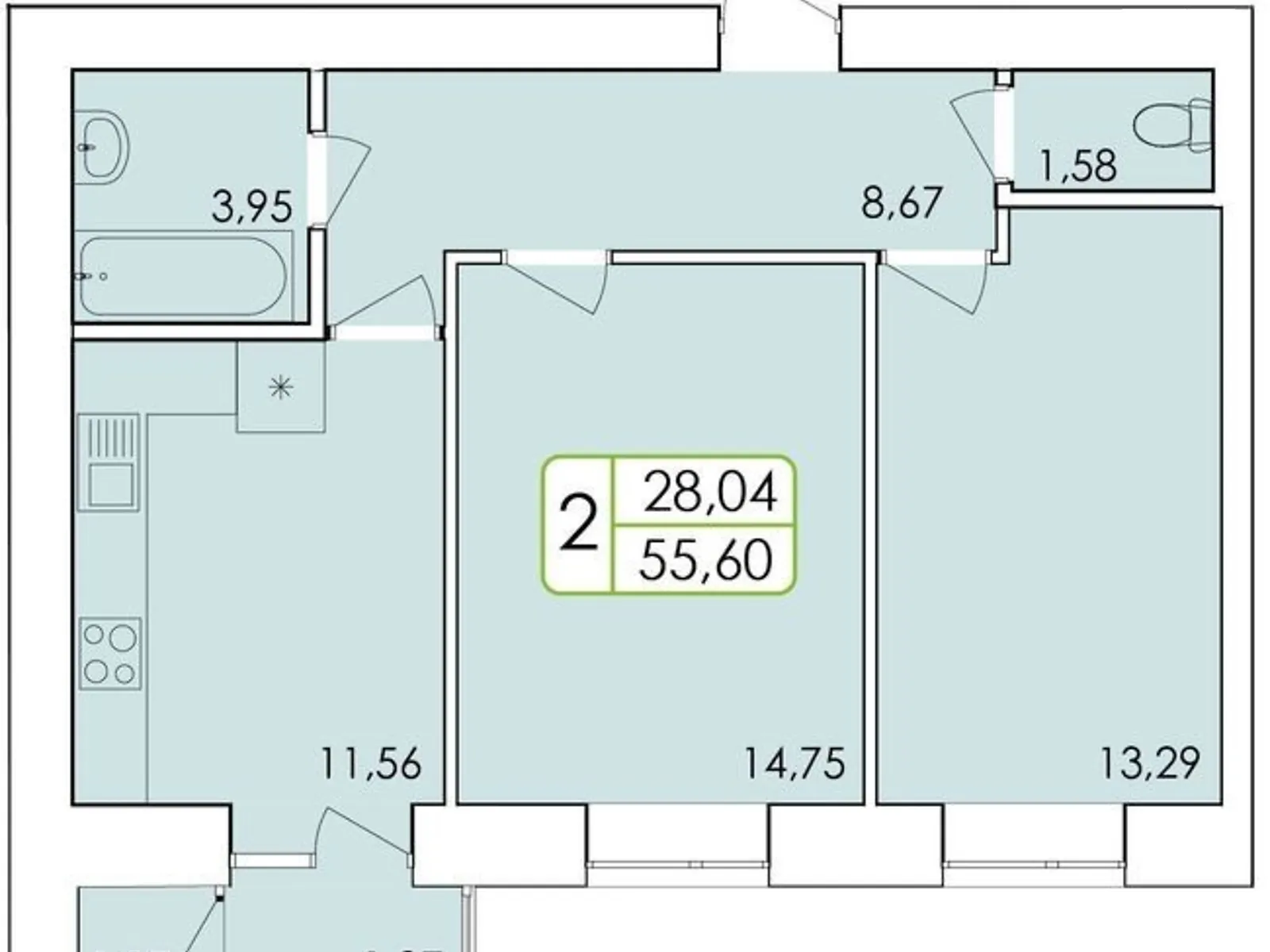 Продается 2-комнатная квартира 56.6 кв. м в Хмельницком - фото 4