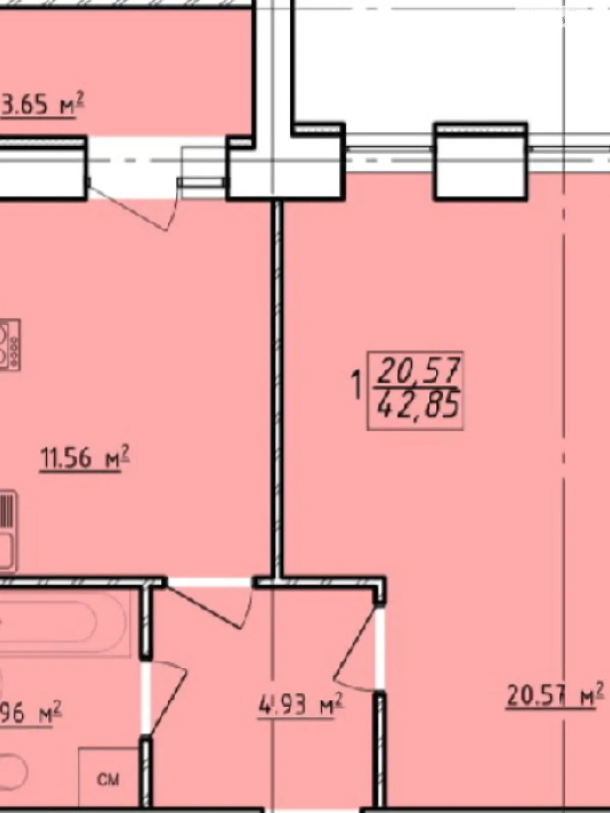 Продается 1-комнатная квартира 43 кв. м в Харькове, ул. Елизаветинская, 6 - фото 1