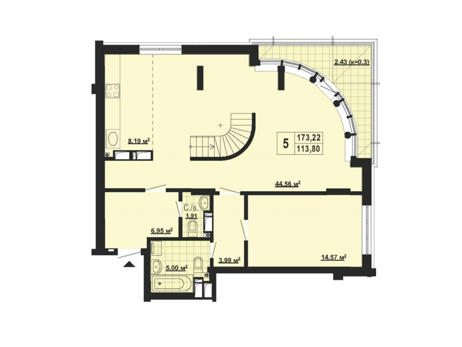 Продается 5-комнатная квартира 173.22 кв. м в Киеве, ул. Вышгородская, 45