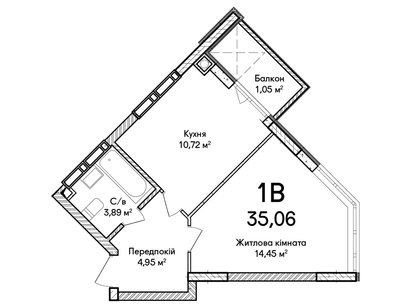 Продается 1-комнатная квартира 35 кв. м в Ирпене, ул. Достоевского