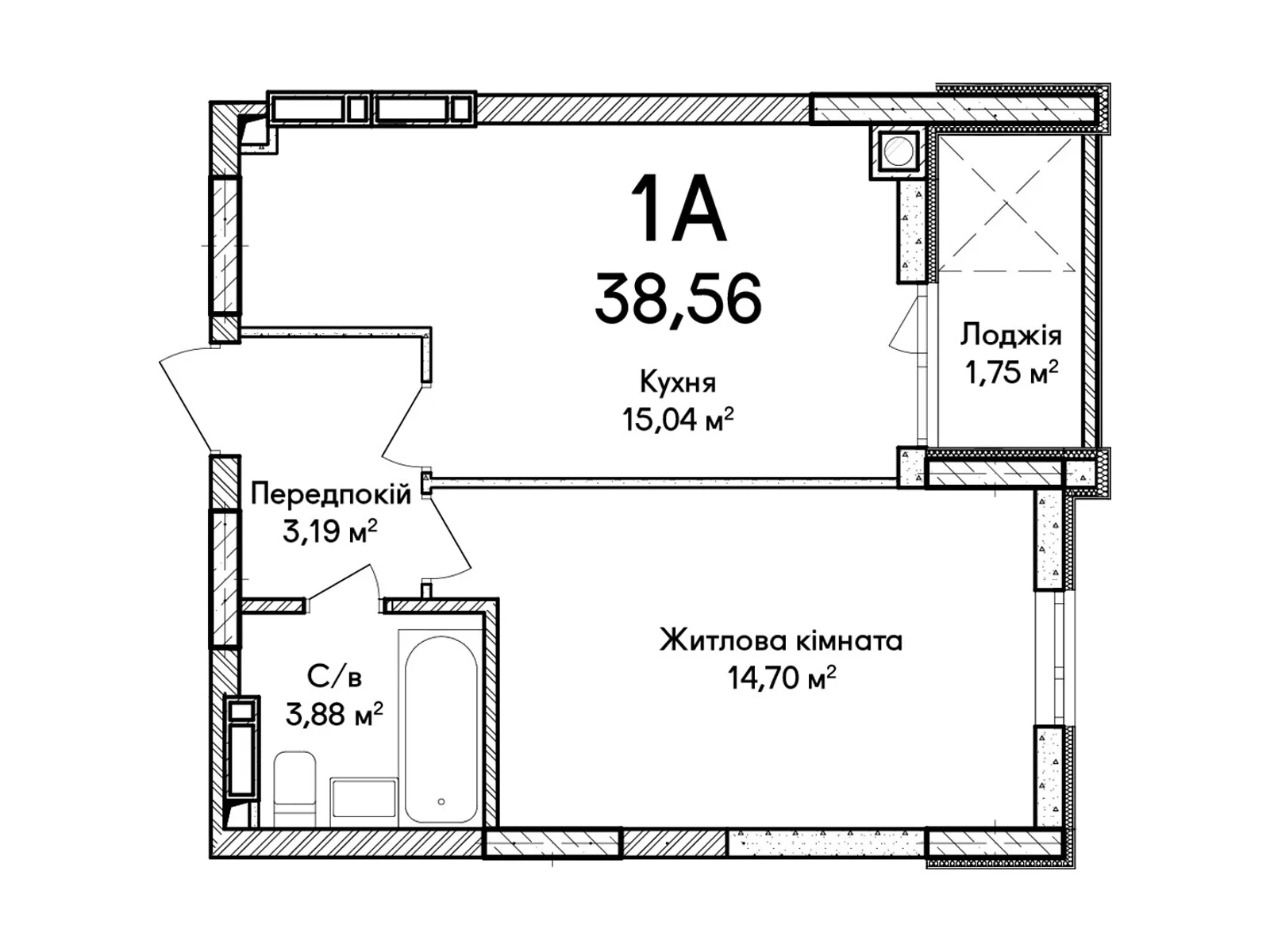 Продается 1-комнатная квартира 38 кв. м в Ирпене, ул. Достоевского