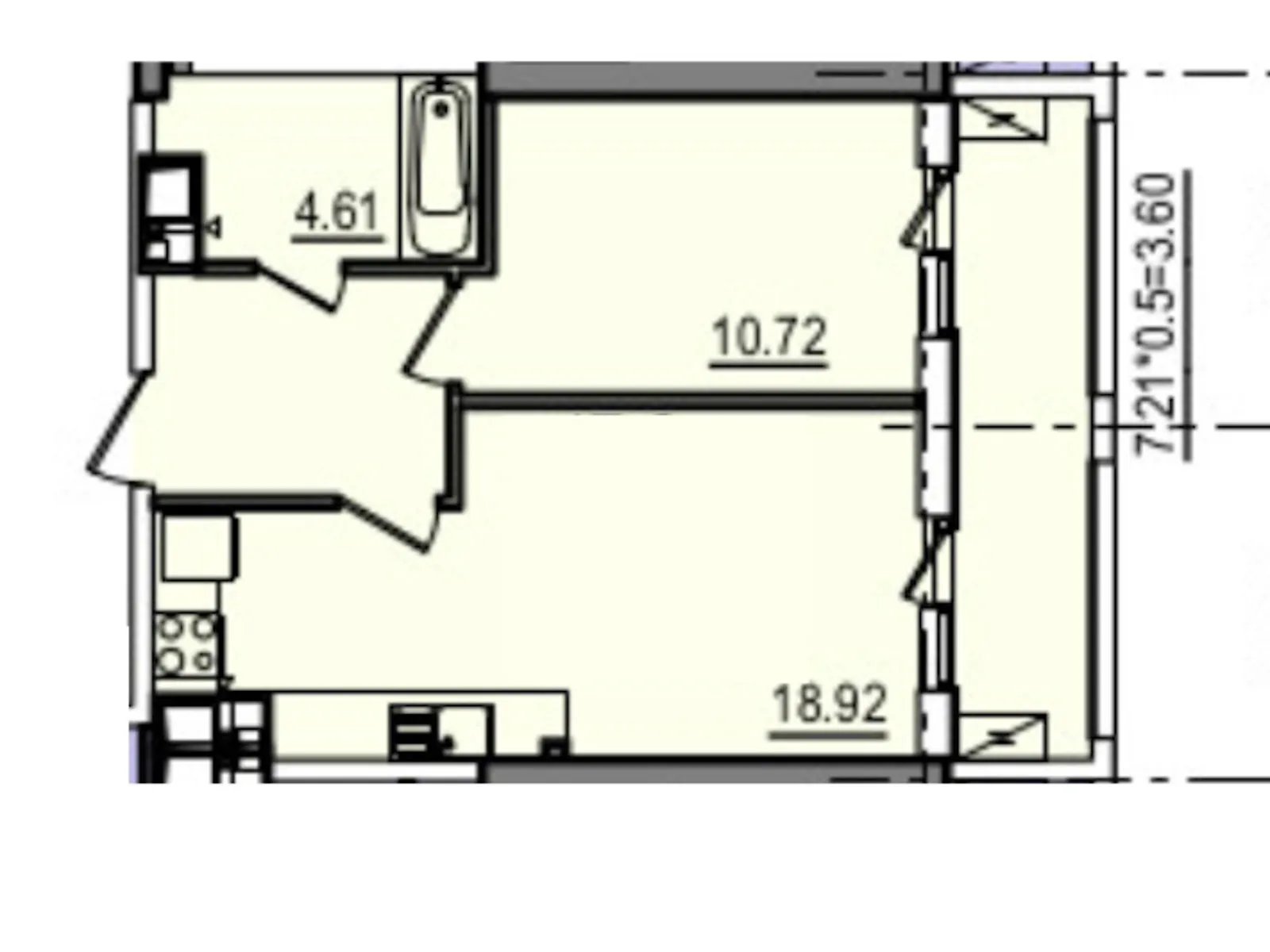 Продается 1-комнатная квартира 44 кв. м в Одессе, ул. Дача Ковалевского, 5 - фото 1