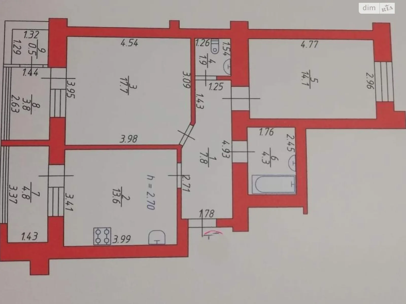 2-комнатная квартира 69 кв. м в Луцке, цена: 61500 $ - фото 1