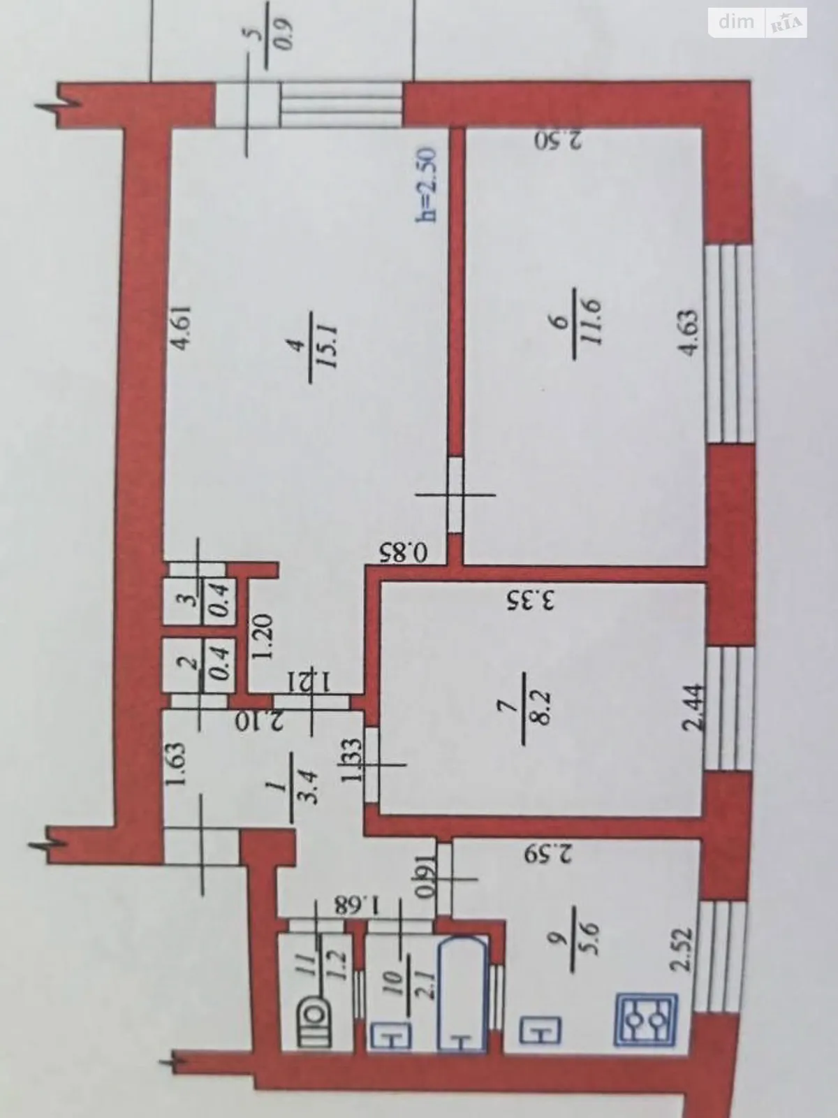 3-кімнатна квартира 49 кв. м у Луцьку, цена: 38000 $