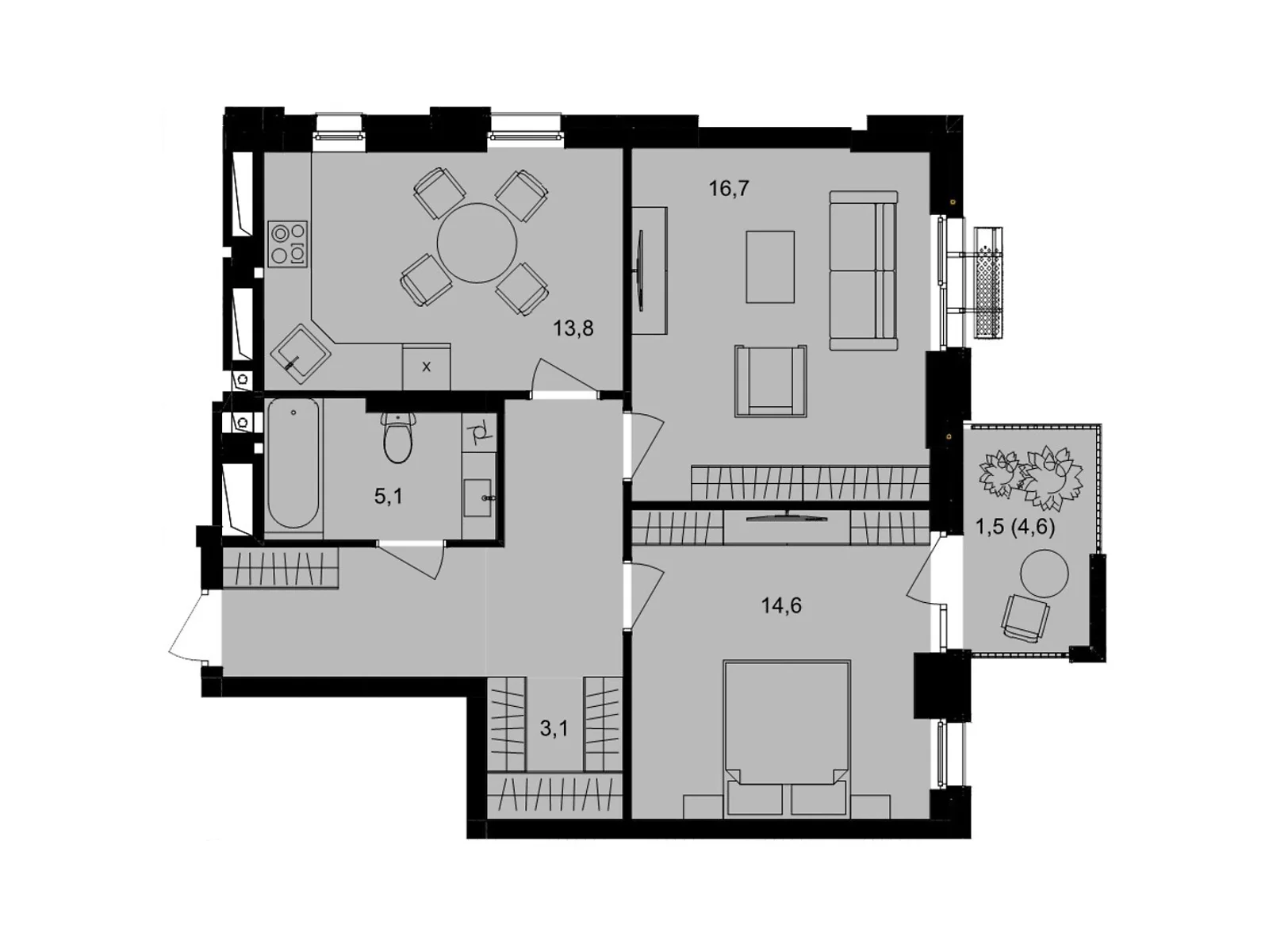 Продается 2-комнатная квартира 66 кв. м в Виннице, пер. Кирпичный, 12