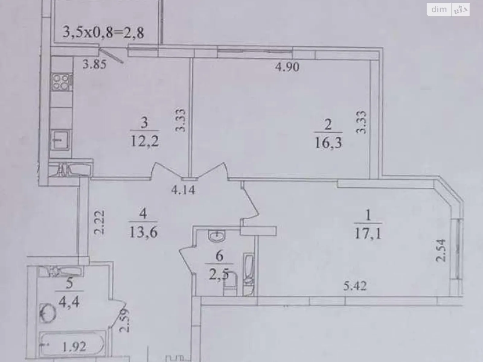 Продается 2-комнатная квартира 69 кв. м в Киеве, ул. Елены Пчилки, 3