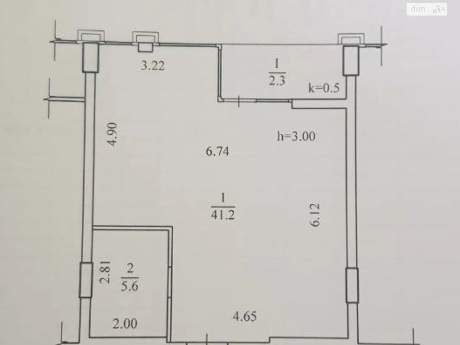 Продается 2-комнатная квартира 49.1 кв. м в Днепре, ул. Короленко, 2