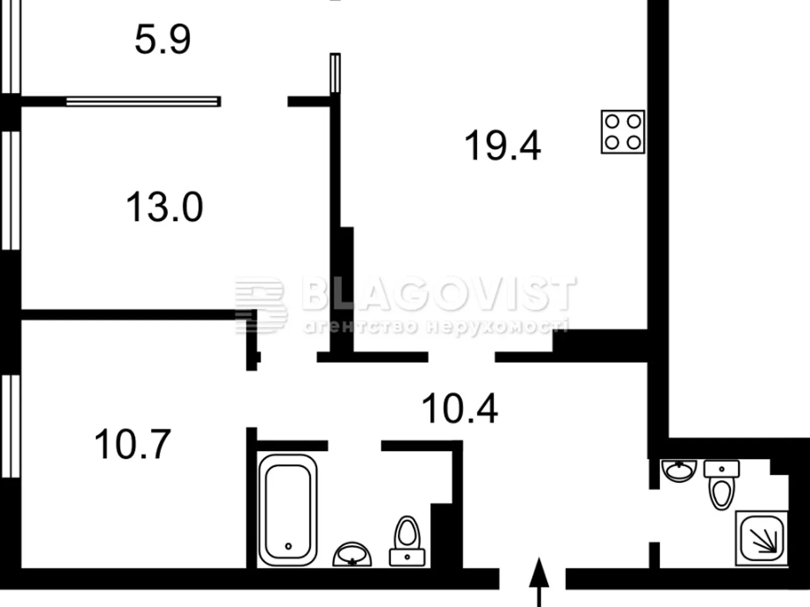 Продается 2-комнатная квартира 67 кв. м в Киеве, ул. Всеволода Змиенко, 19