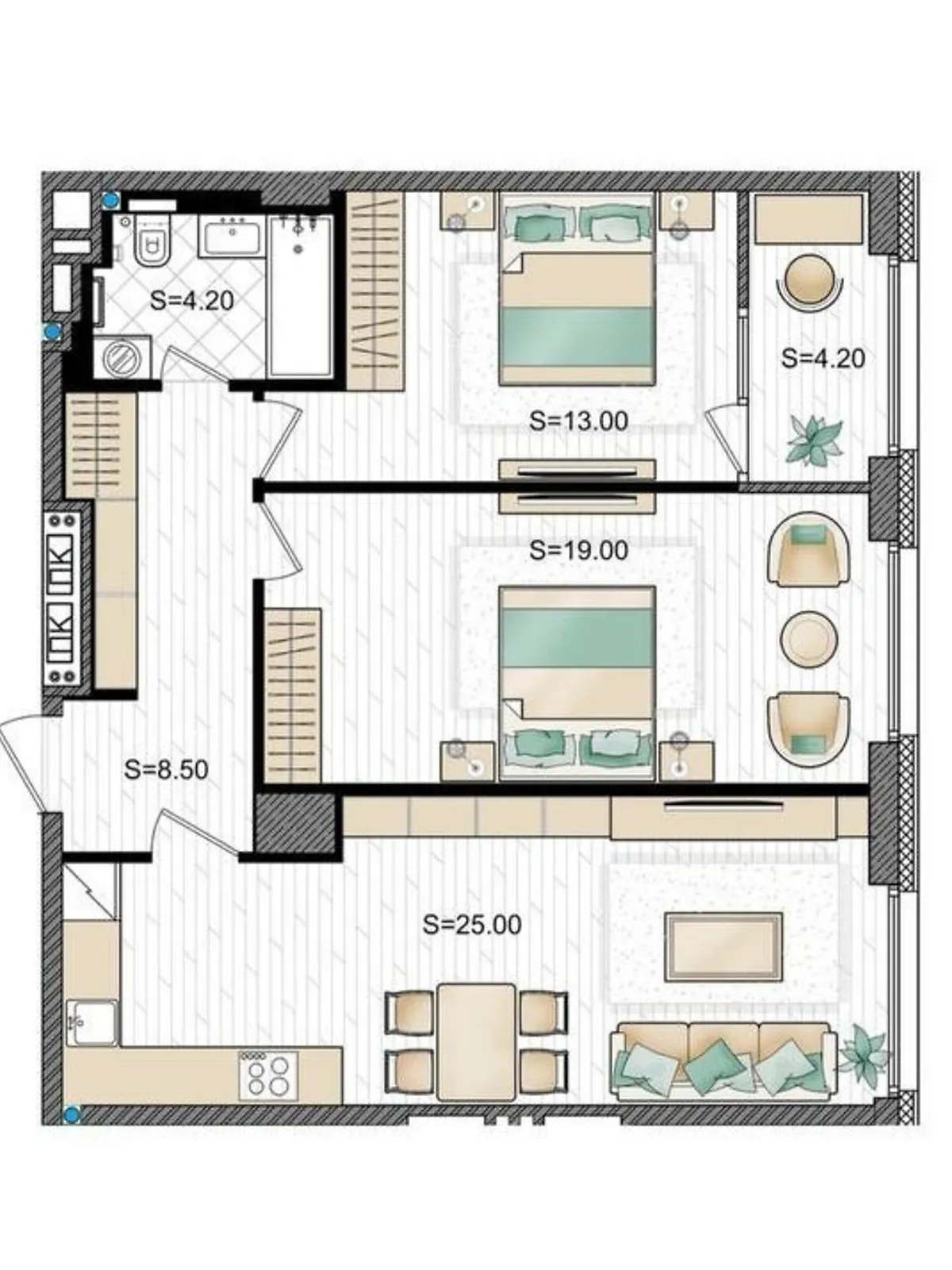 Продается 1-комнатная квартира 78 кв. м в Днепре, ул. Ульянова, 11