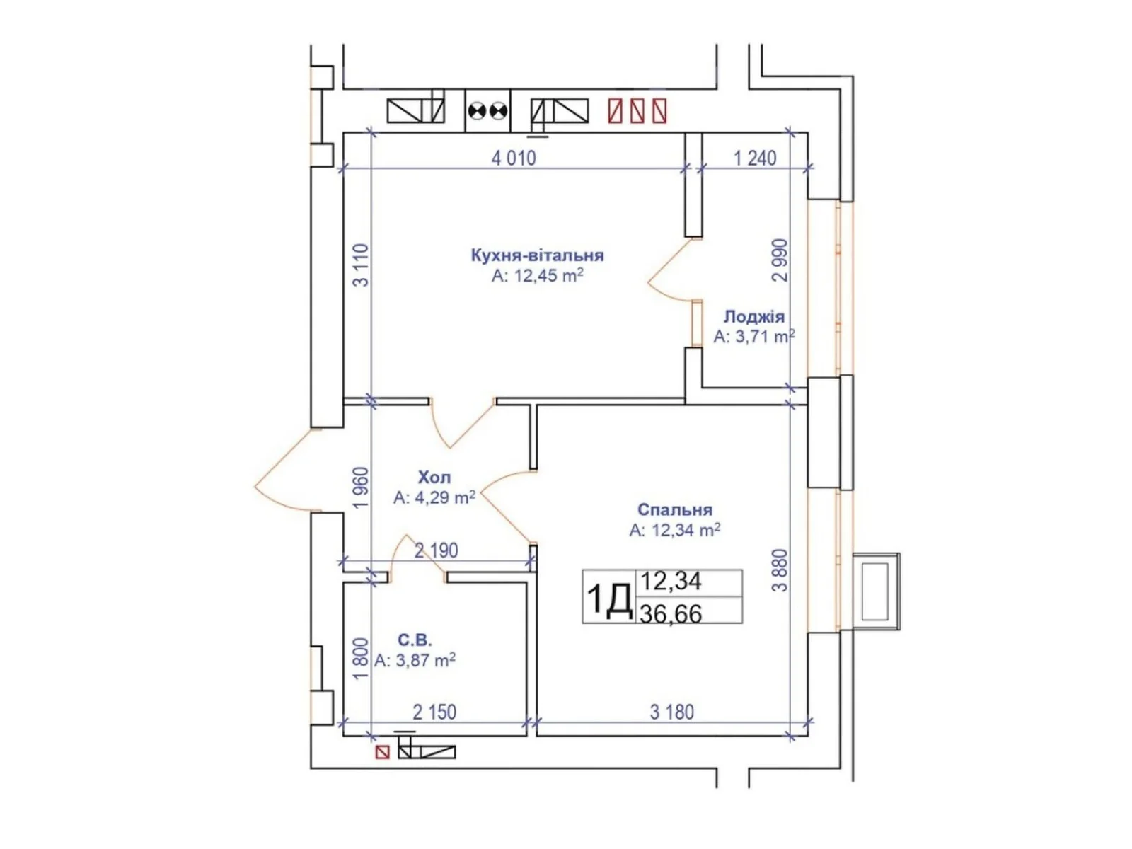 Продается 1-комнатная квартира 36.7 кв. м в Ирпене, ул. Новооскольская