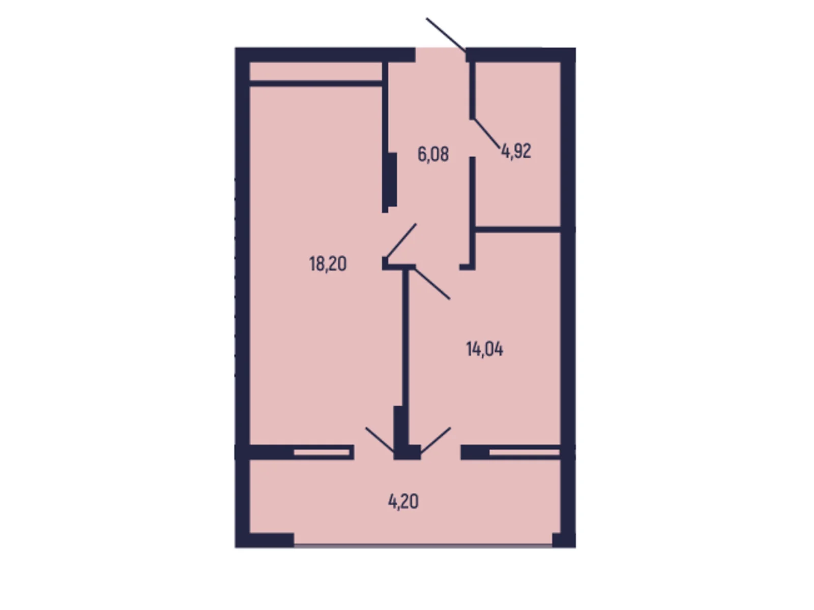 Продается 1-комнатная квартира 47.44 кв. м в Трускавце, цена: 40324 $