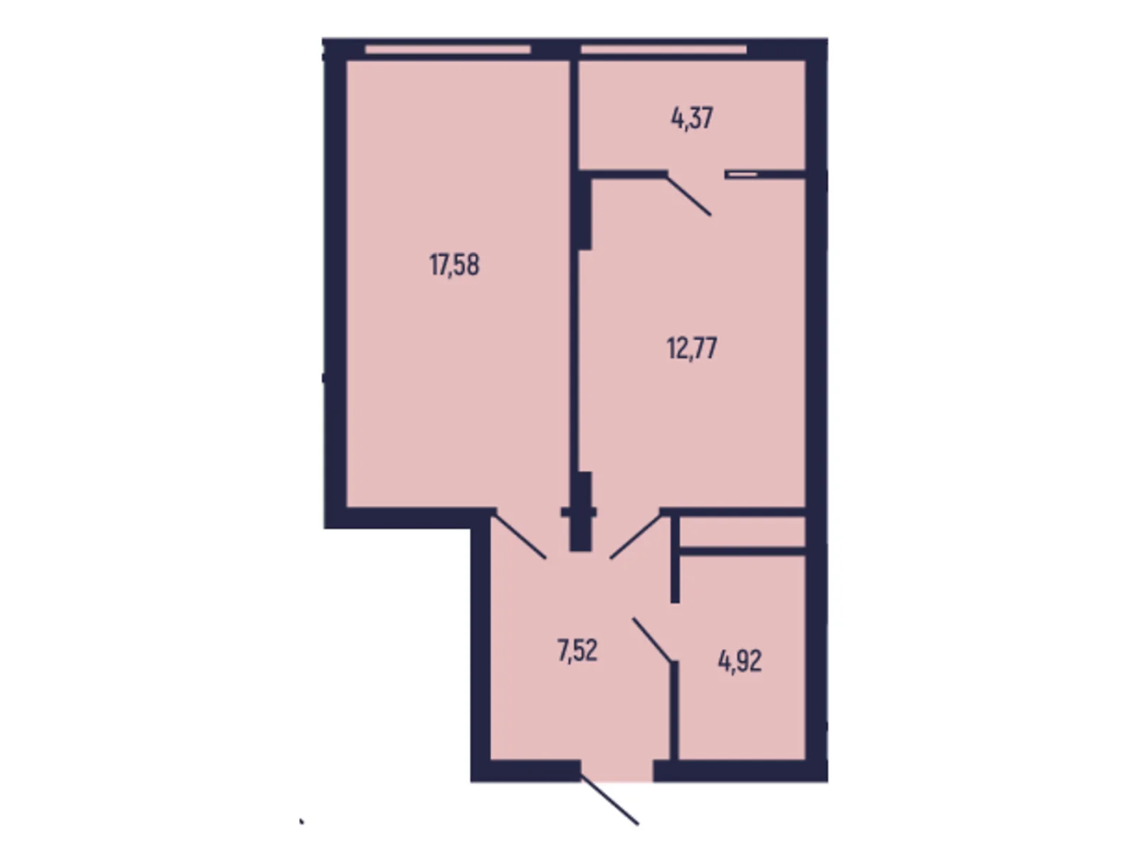 Продається 1-кімнатна квартира 47.16 кв. м у Трускавці, цена: 44802 $