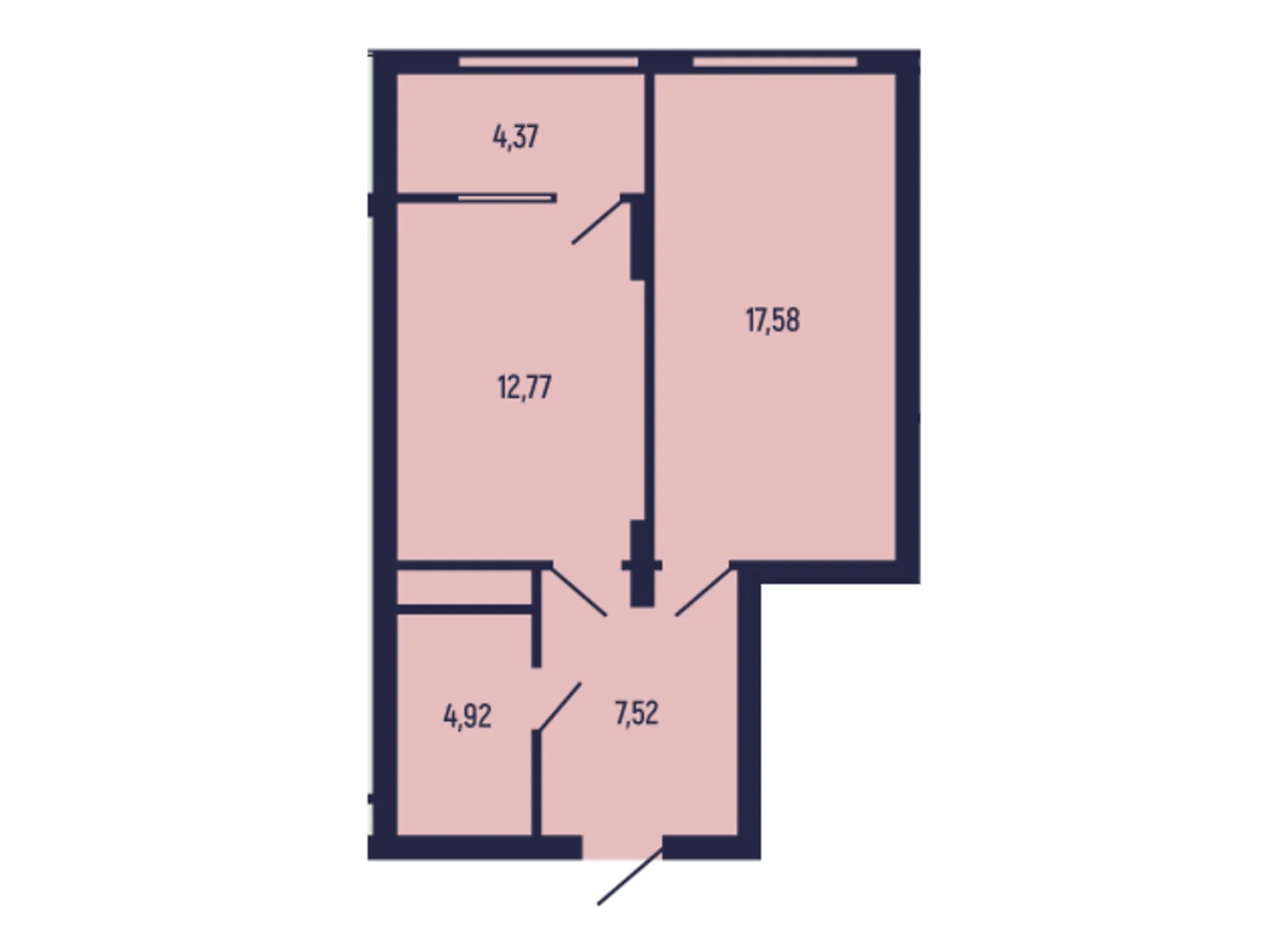 Продается 1-комнатная квартира 47.16 кв. м в Трускавце, ул. Бориславская, 9