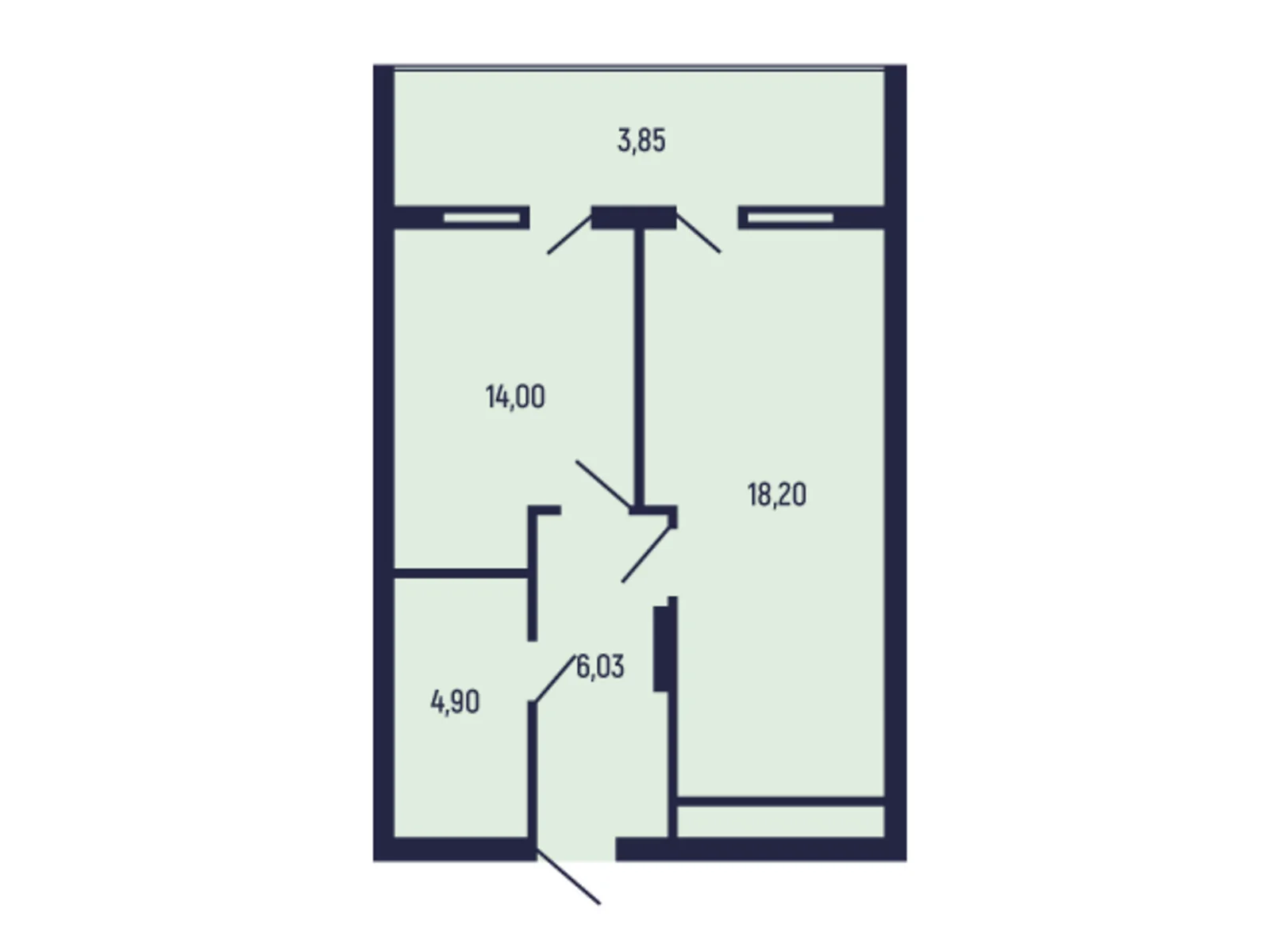 Продается 1-комнатная квартира 47 кв. м в Трускавце, цена: 44650 $ - фото 1