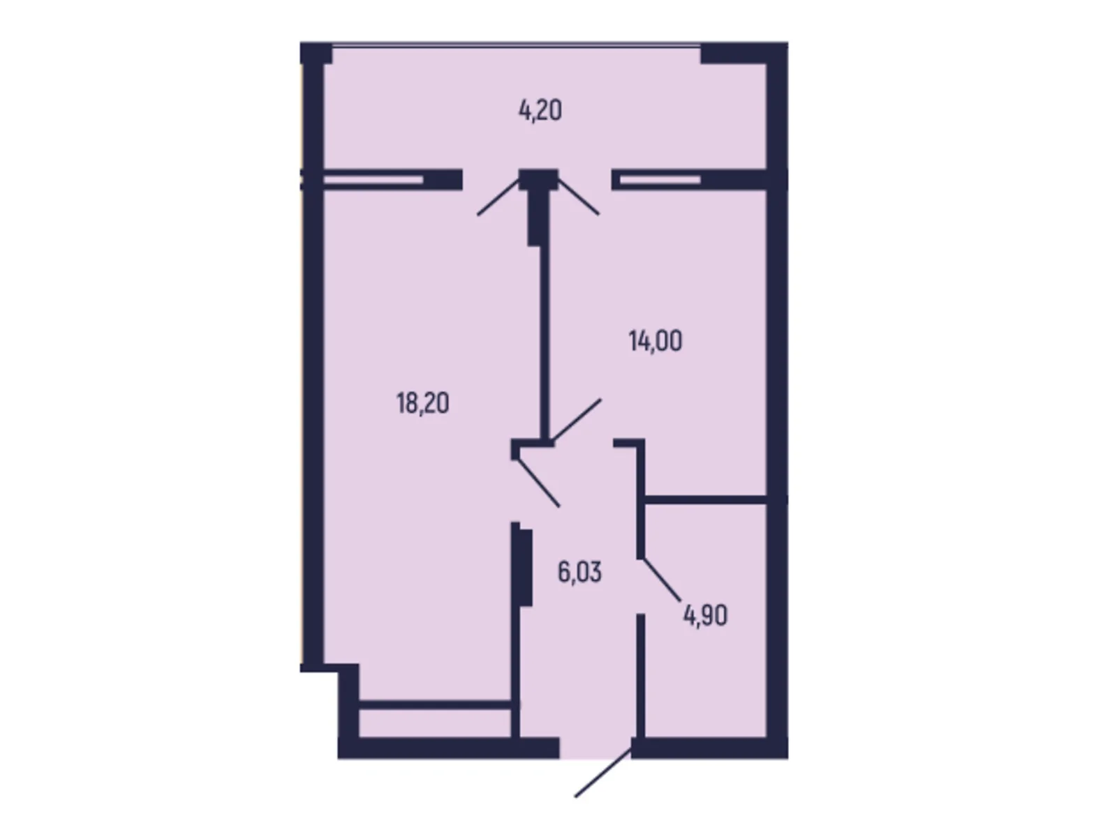 Продается 1-комнатная квартира 47.33 кв. м в Трускавце, цена: 44964 $ - фото 1