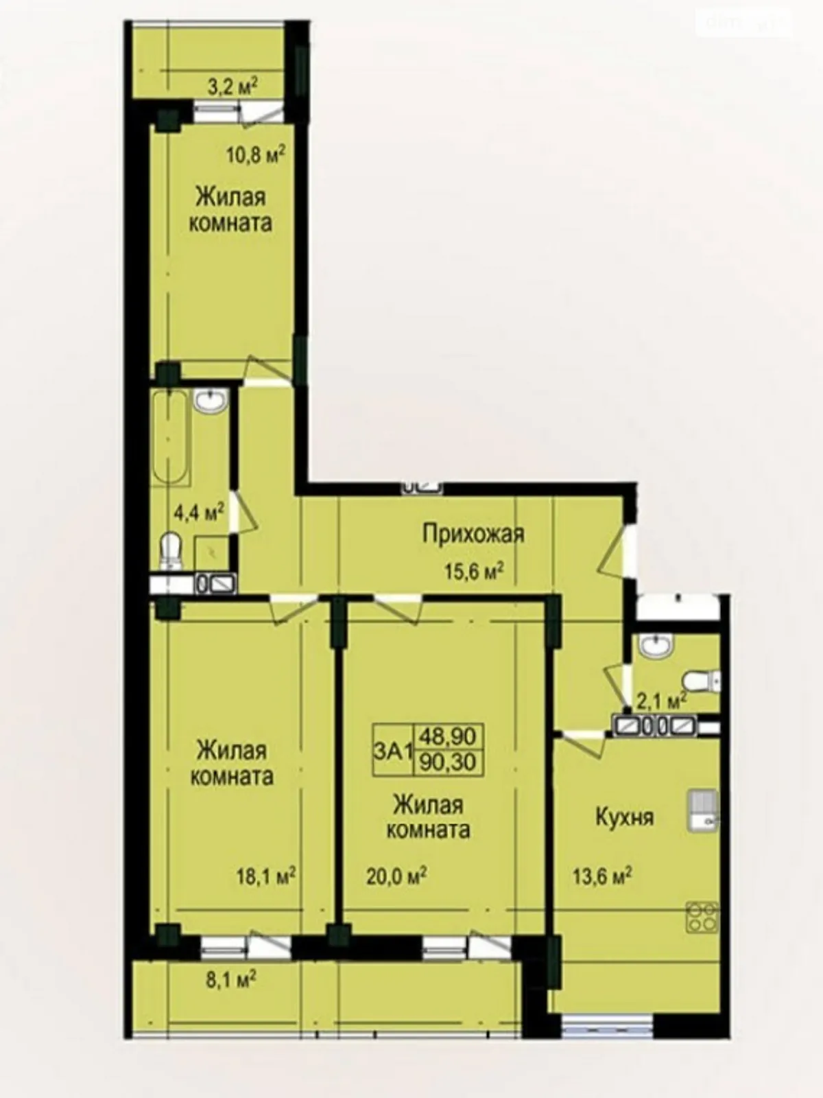 Продается 3-комнатная квартира 97 кв. м в Харькове, просп. Льва Ландау, 160