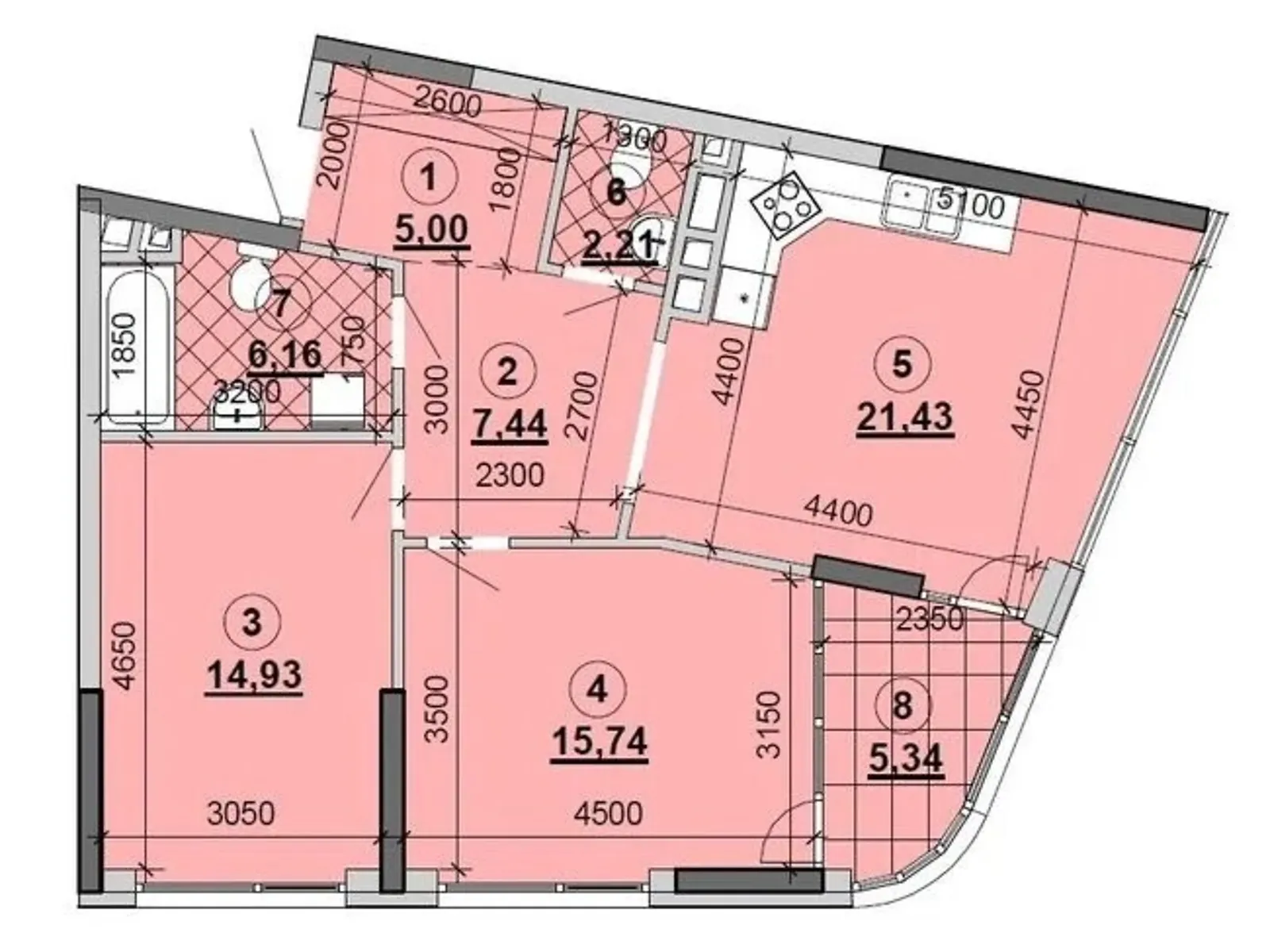 Продается 2-комнатная квартира 80 кв. м в Киеве, наб. Днепровская