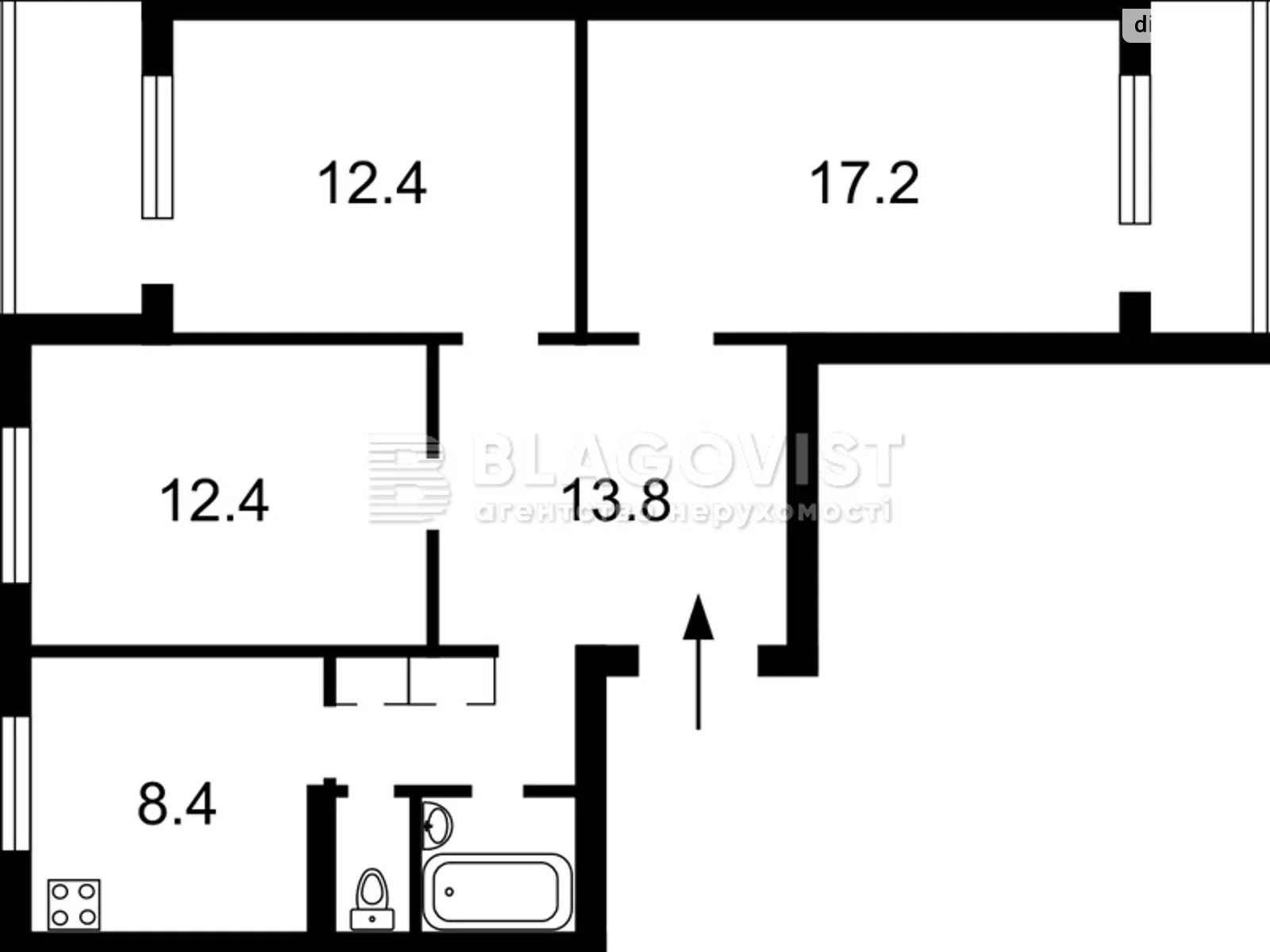 Продается 3-комнатная квартира 72 кв. м в Киеве, ул. Академика Доброхотова, 1 - фото 1