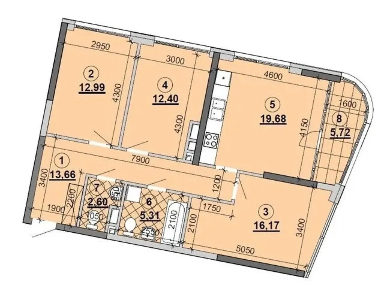 Продается 3-комнатная квартира 90 кв. м в Киеве, наб. Днепровская, 15Є