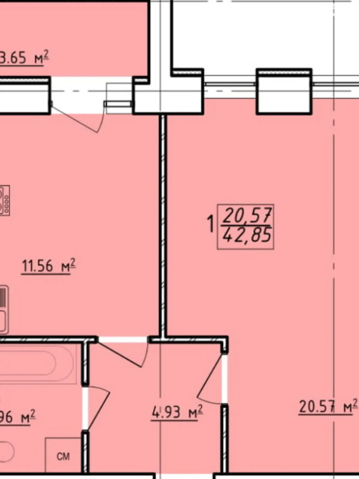 Продается 1-комнатная квартира 43 кв. м в Харькове, ул. Елизаветинская, 12 - фото 1