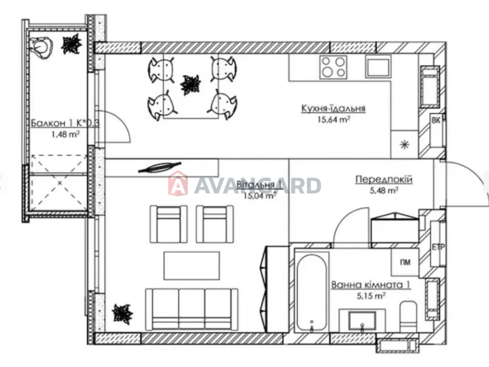 Продается 1-комнатная квартира 43 кв. м в Киеве, мост Московский, 14 - фото 1