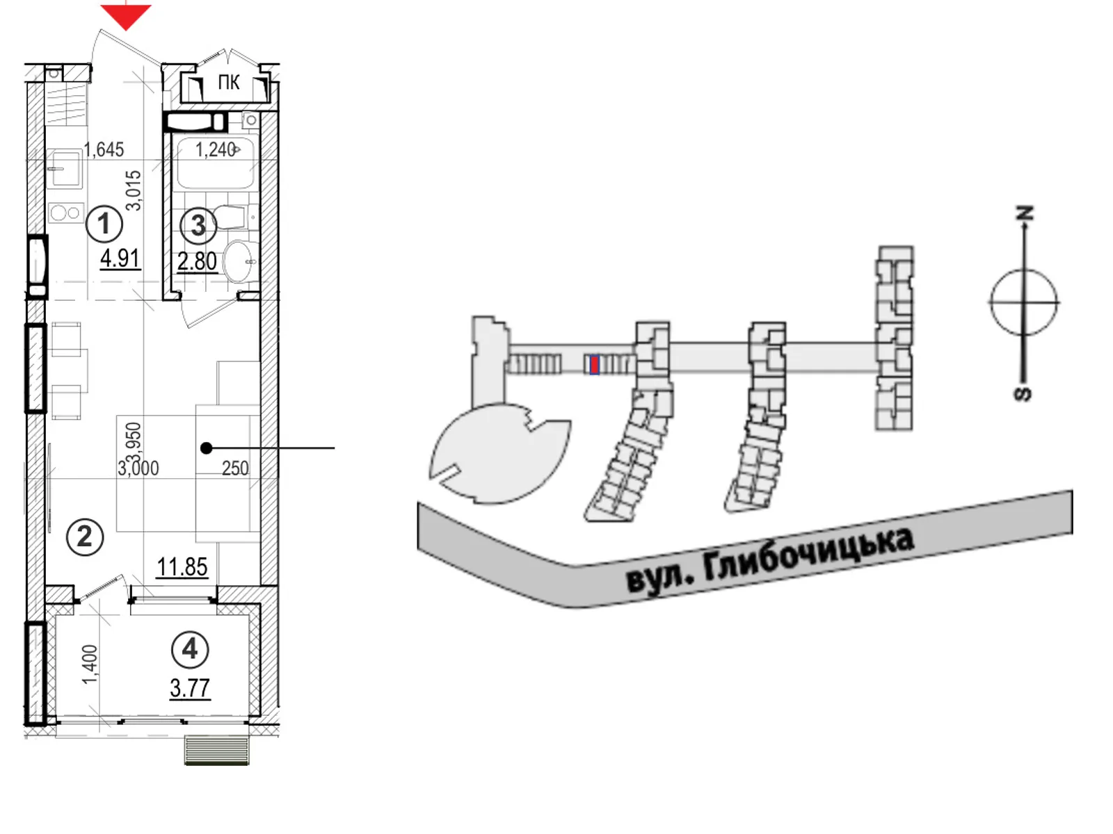 Продается 1-комнатная квартира 24 кв. м в Киеве, ул. Глубочицкая, 43