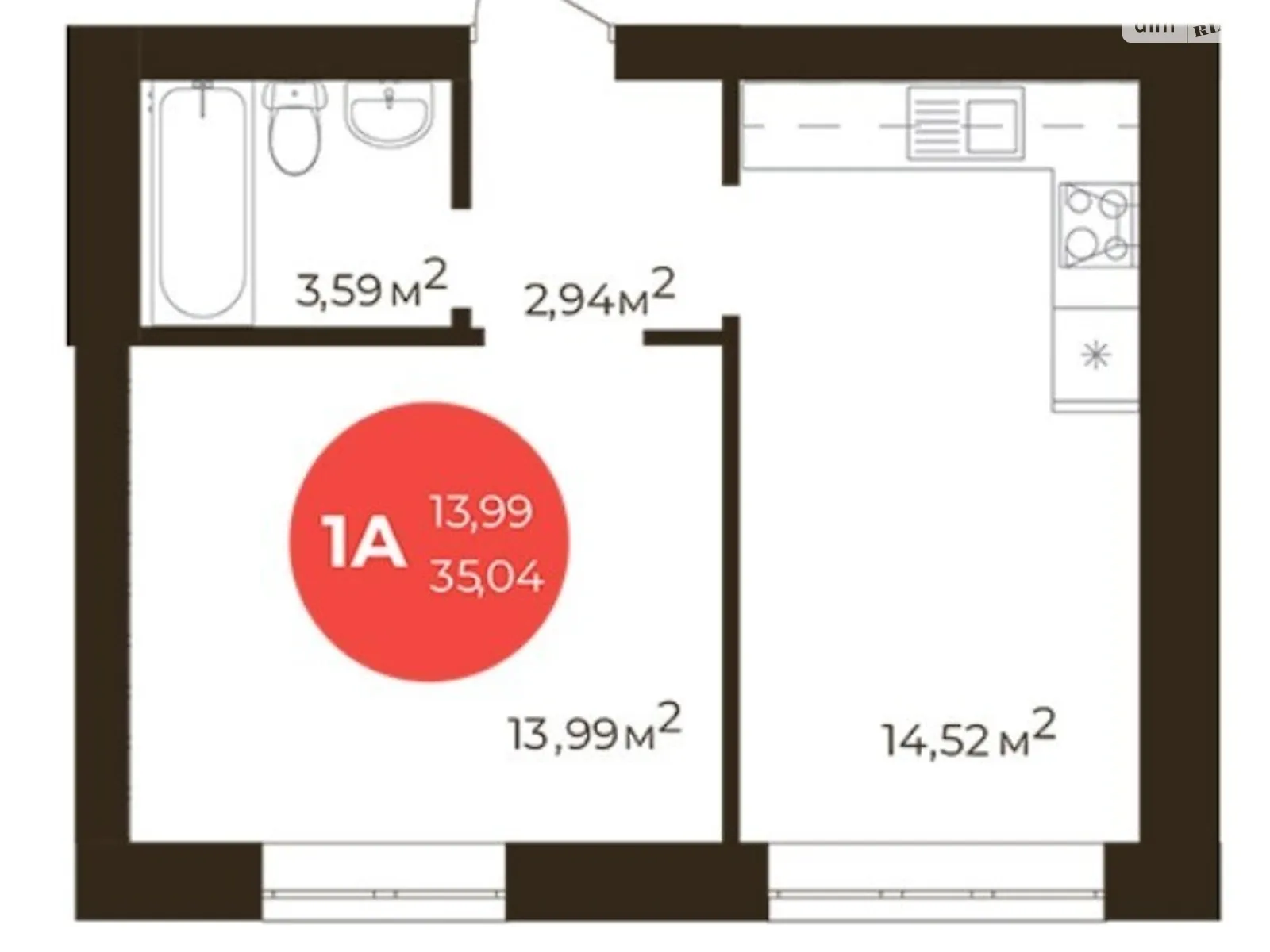 Продается 1-комнатная квартира 35 кв. м в Ирпене, цена: 22400 $
