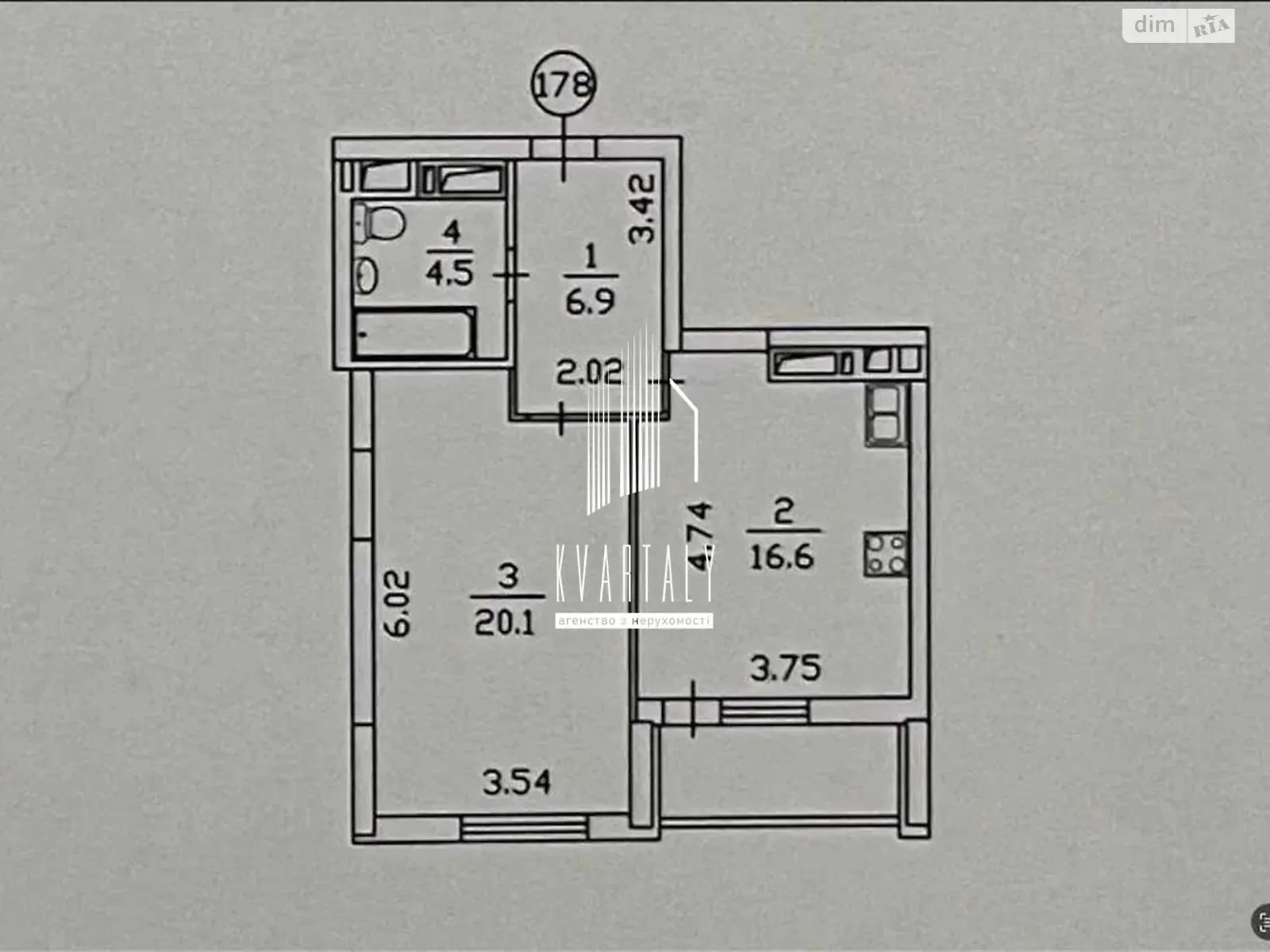 Продається 1-кімнатна квартира 52 кв. м у Києві, вул. Воскресенська, 12Б