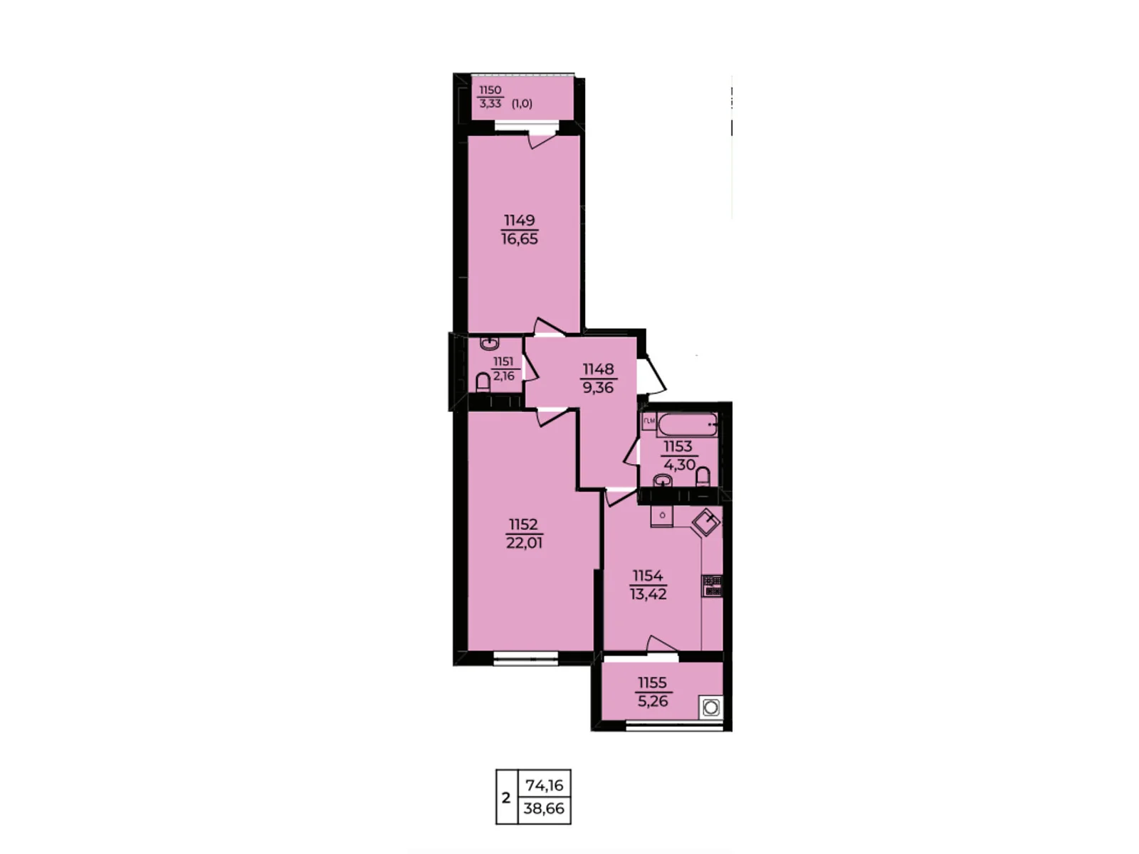 Продается 2-комнатная квартира 74.16 кв. м в Хмельницком, ул. Озерная - фото 1