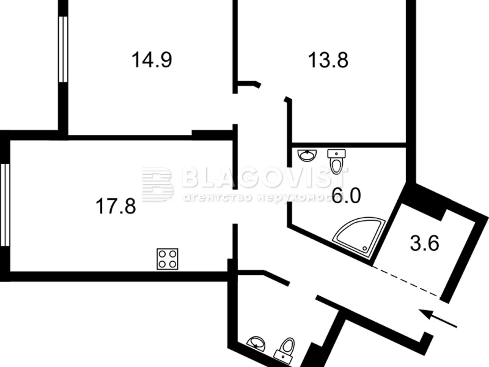 Продается 2-комнатная квартира 70 кв. м в Киеве, ул. Дегтяревская, 25/1 - фото 1