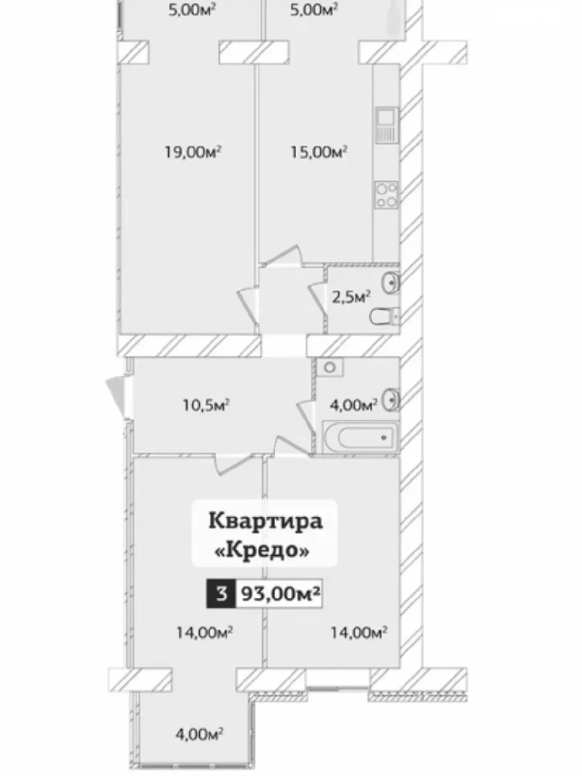 Продається 3-кімнатна квартира 93 кв. м у Хмельницькому, пров. Франка Івана, 8/1 - фото 1