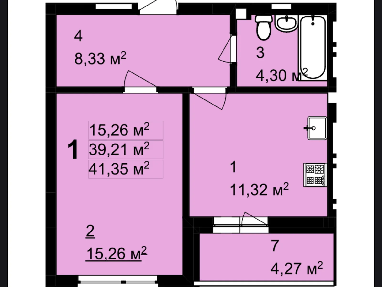 Продается 1-комнатная квартира 42 кв. м в Львове, ул. Щирецкая, 30