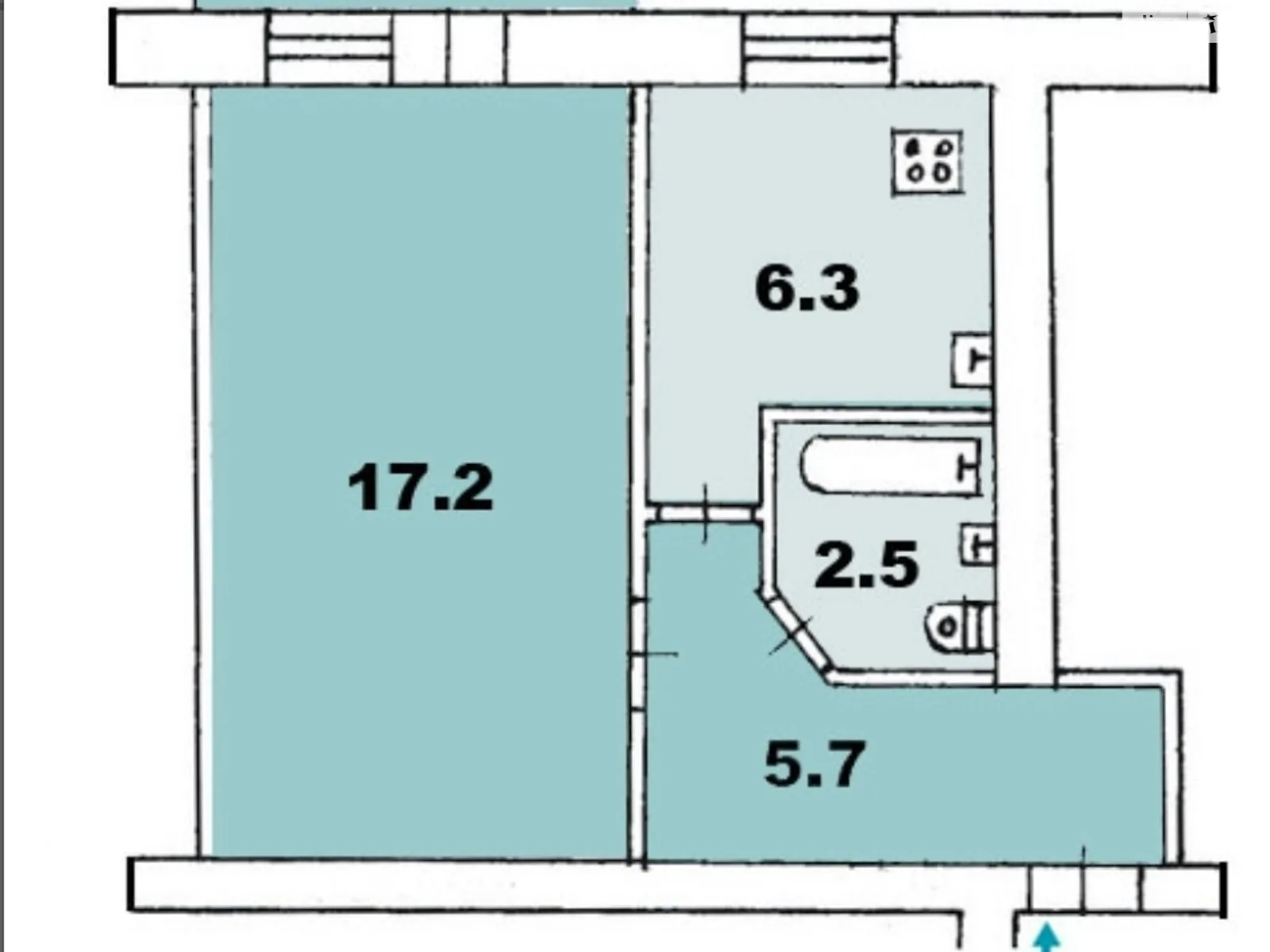 Продается 1-комнатная квартира 30 кв. м в Харькове, ул. 23-го Августа - фото 1