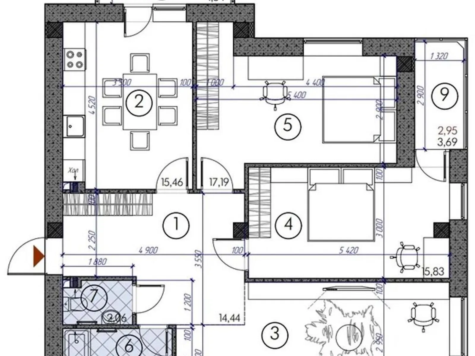 Продается 3-комнатная квартира 94 кв. м в Броварах, ул. Павла Чубинского, 8