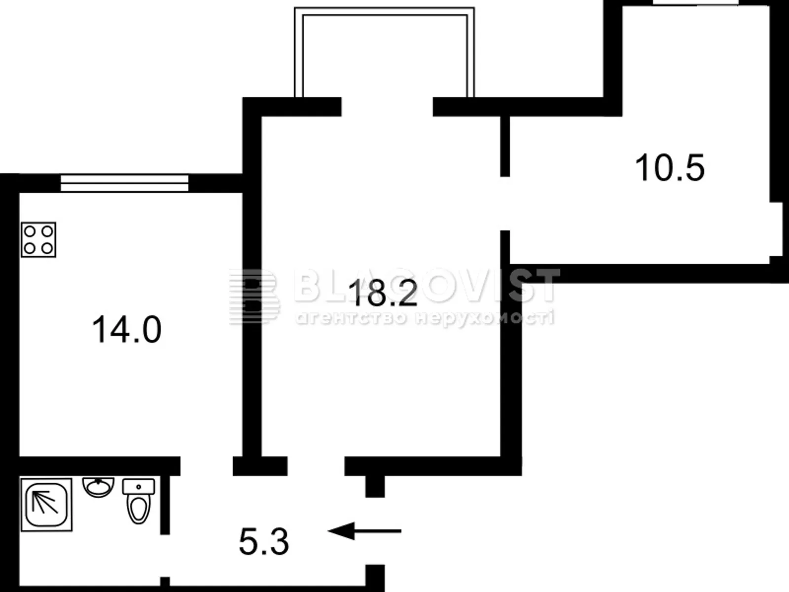 Продается 2-комнатная квартира 51.5 кв. м в Киеве, ул. Александра Конисского(Тургеневская), 35А