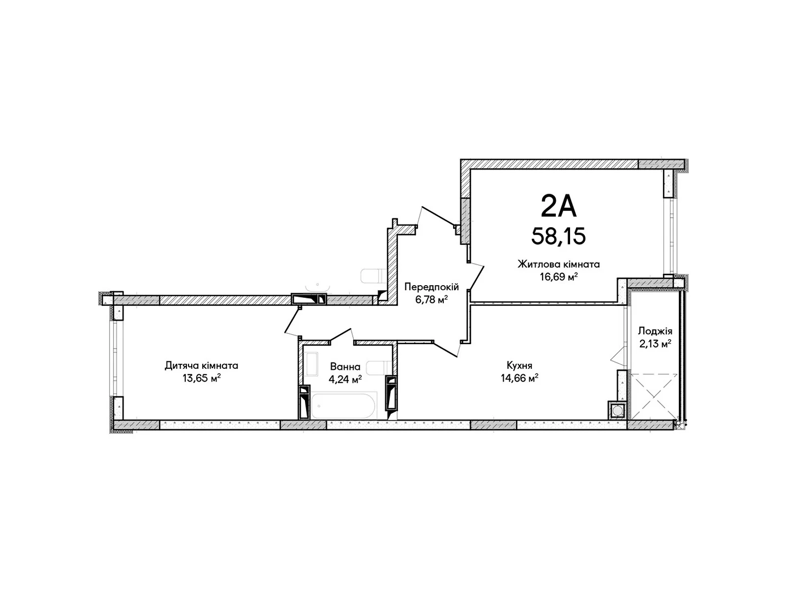 Продается 2-комнатная квартира 58 кв. м в Ирпене, цена: 47243 $