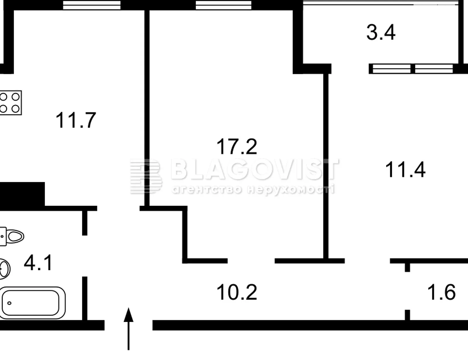 Продается 2-комнатная квартира 55.1 кв. м в Киеве, ул. Михаила Бойчука, 19А