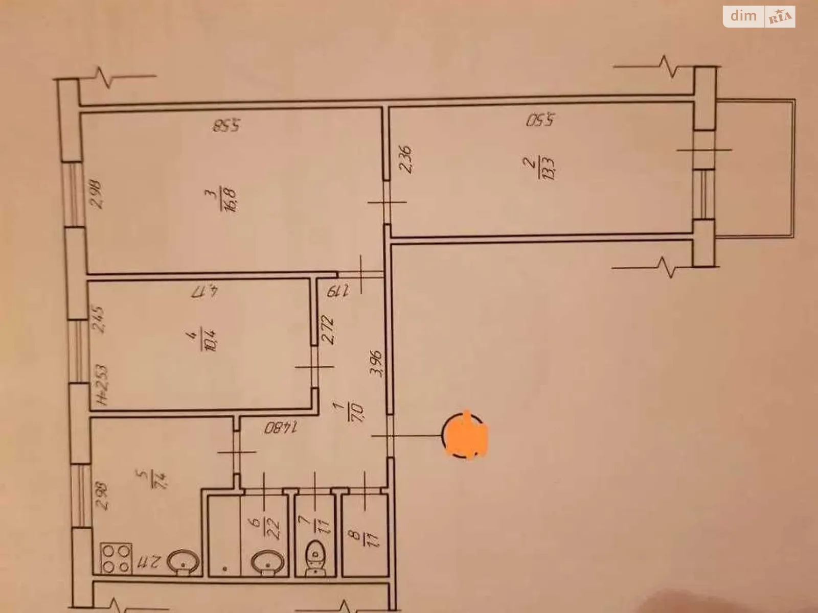 Продается 3-комнатная квартира 62 кв. м в Киеве, ул. Автозаводская, 41