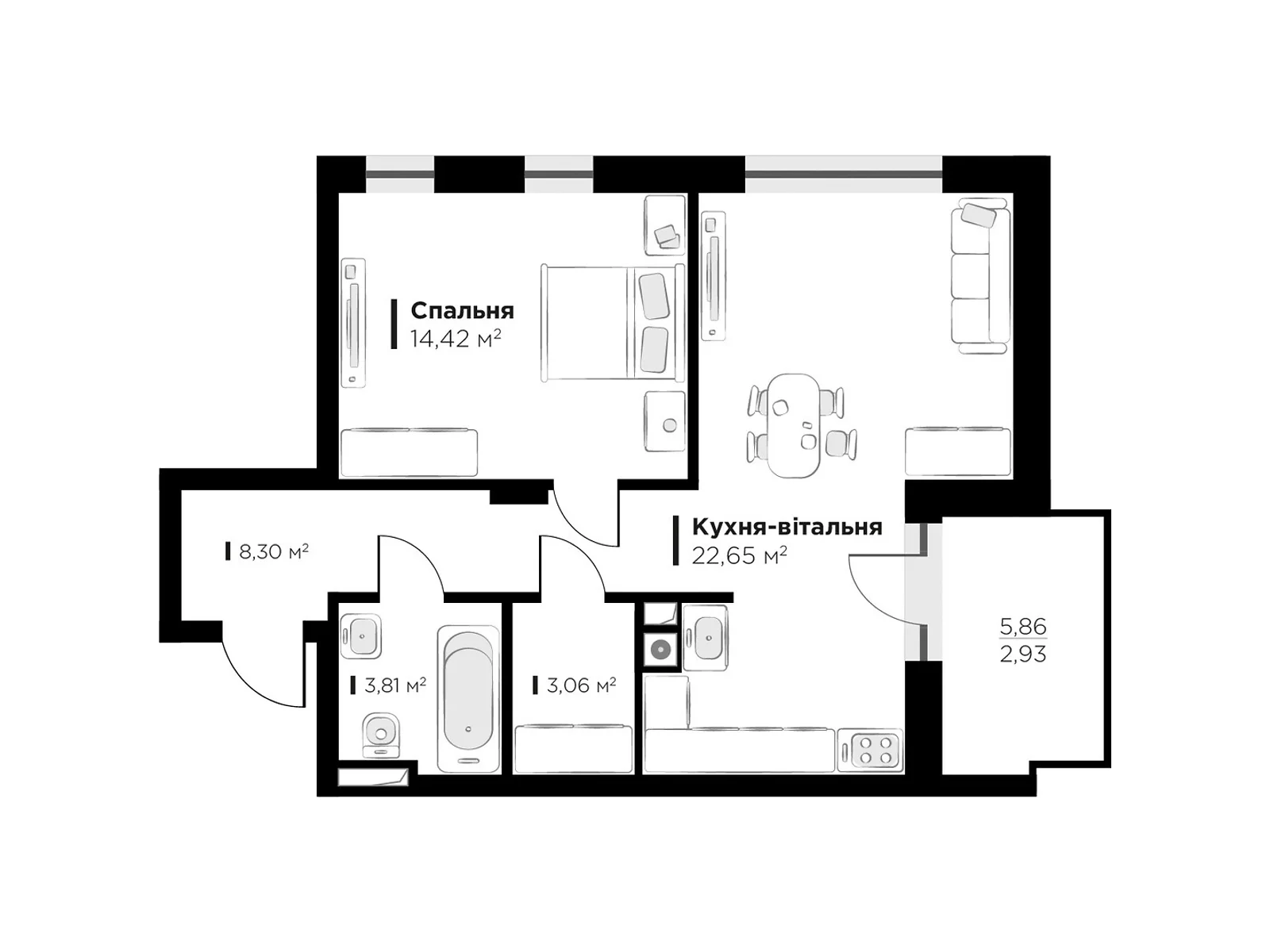 Продается 1-комнатная квартира 50.1 кв. м в Львове, цена: 73634 $