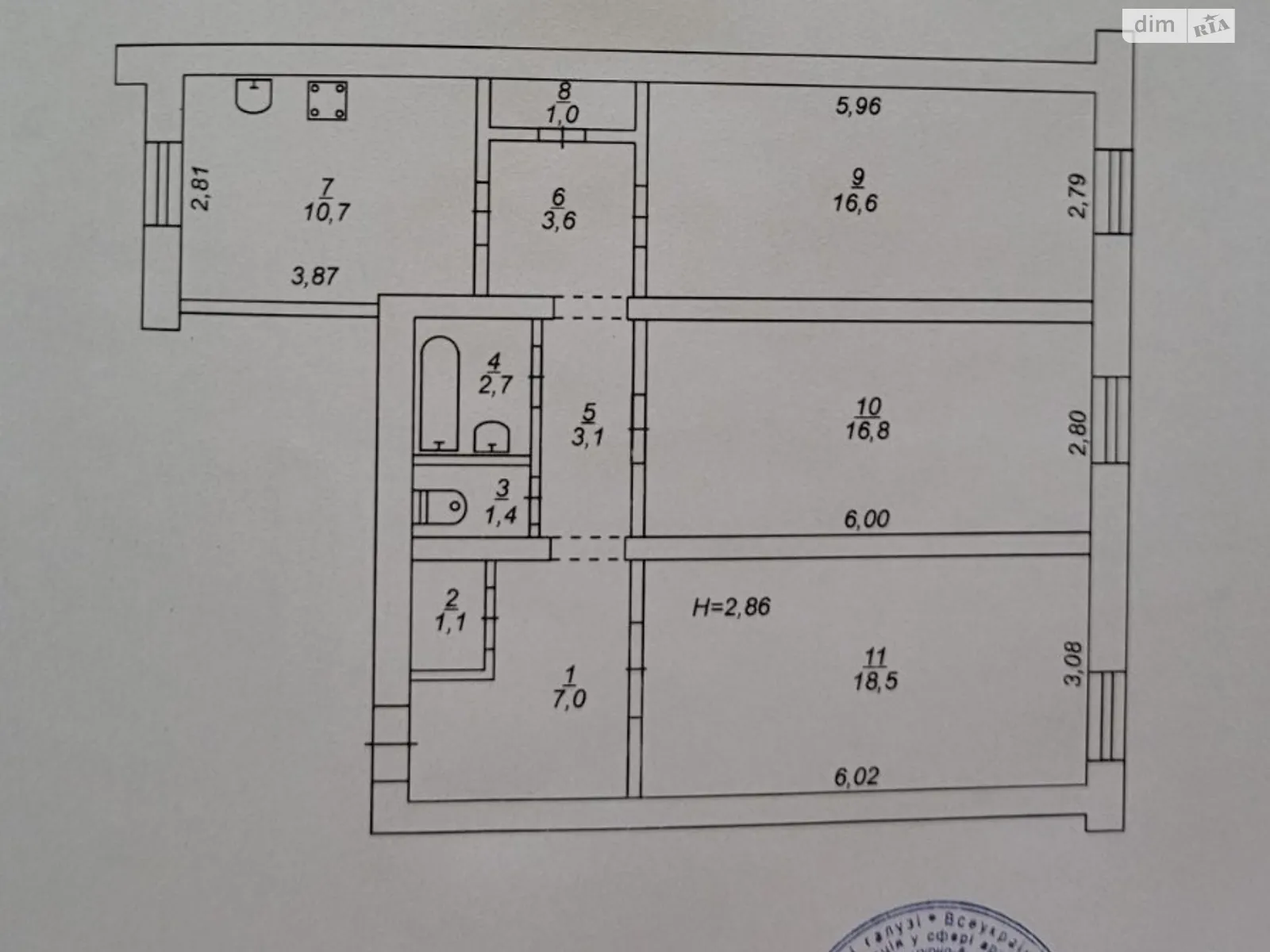 Продається 3-кімнатна квартира 83 кв. м у Кривому Розі, цена: 16000 $