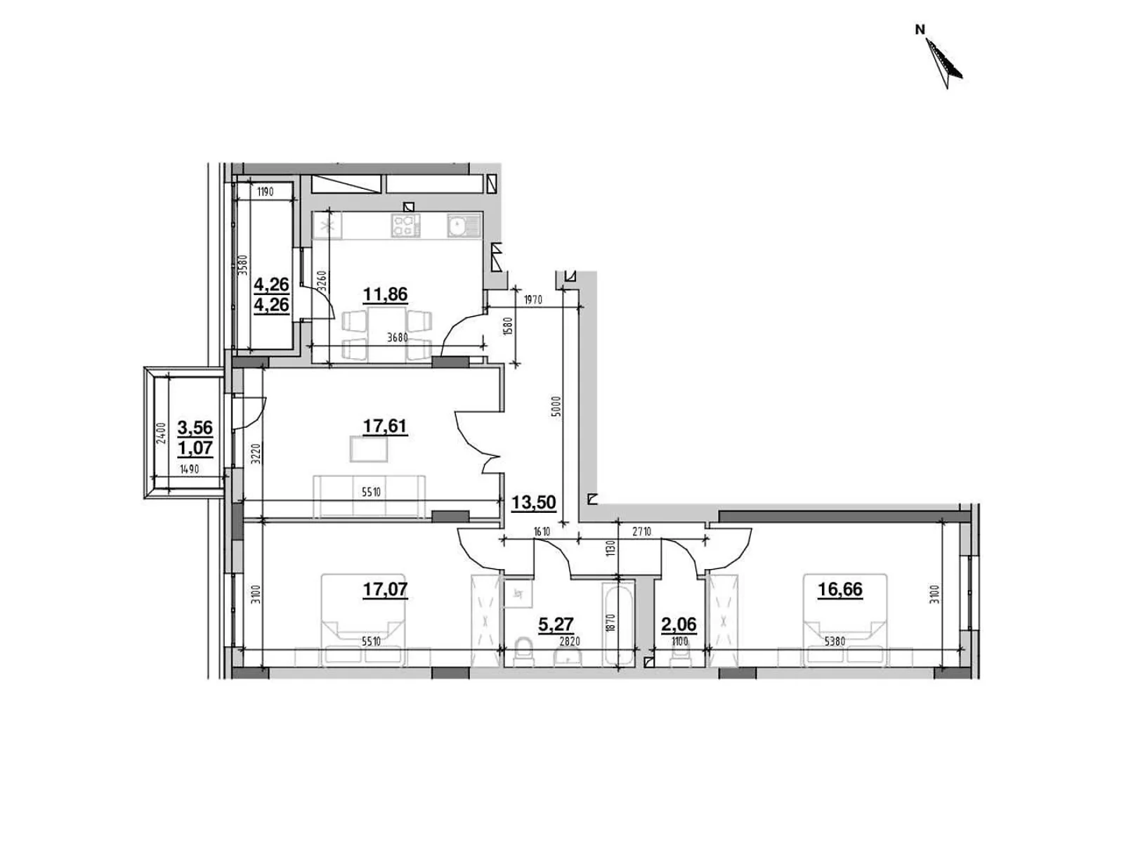 Продается 3-комнатная квартира 89.8 кв. м в Львове, ул. Рудненская, 8 - фото 1