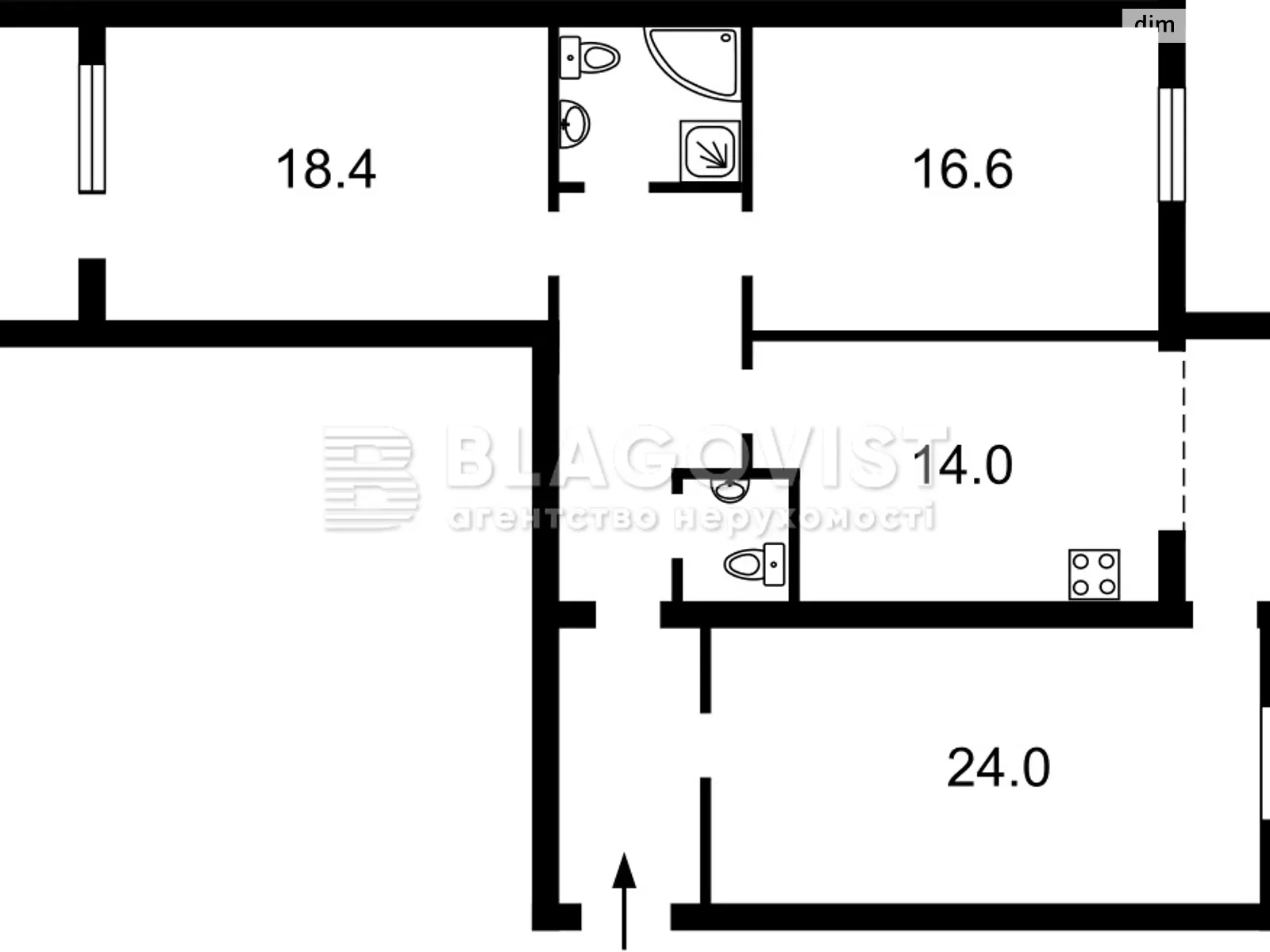 Продается 1-комнатная квартира 119 кв. м в Киеве, лу, 21