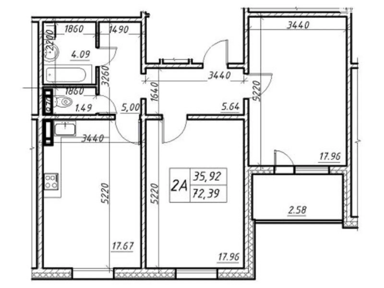 Продается 2-комнатная квартира 72 кв. м в Киеве, ул. Коноплянская, 22 - фото 1