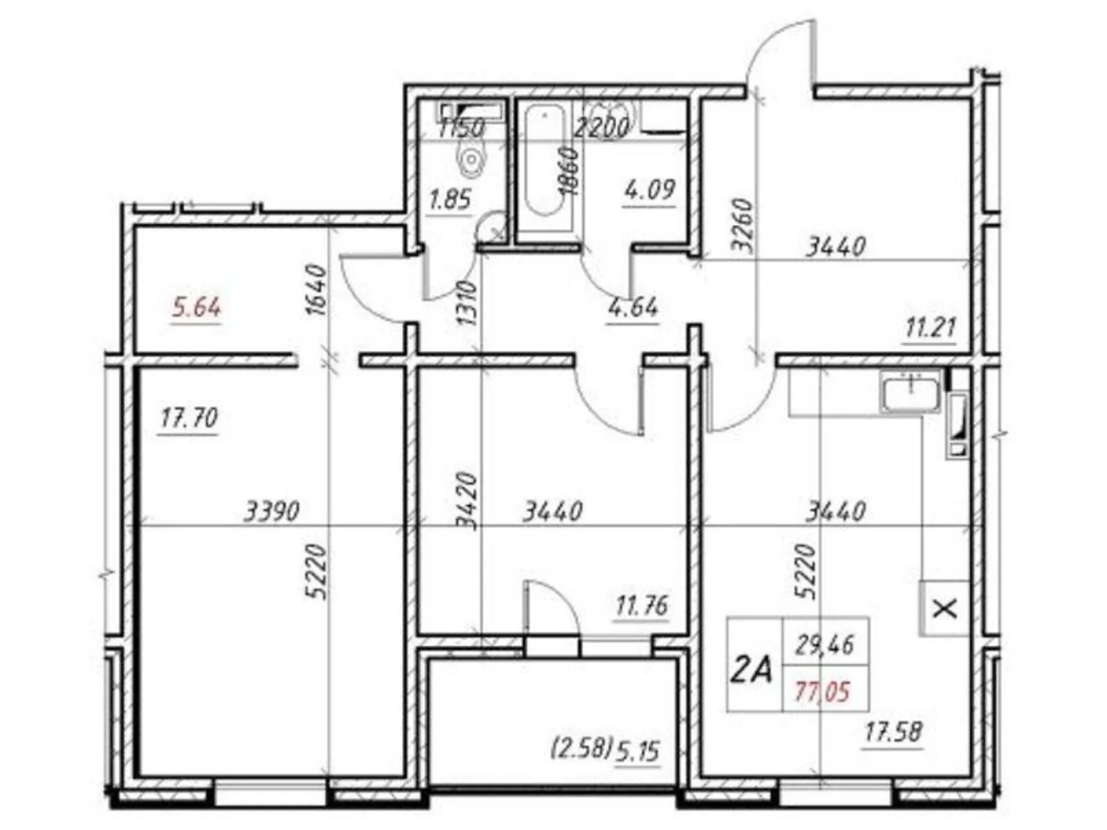 Продается 2-комнатная квартира 77 кв. м в Киеве, ул. Коноплянская